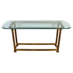 Mid-Century Modern Glass Top Console Table
