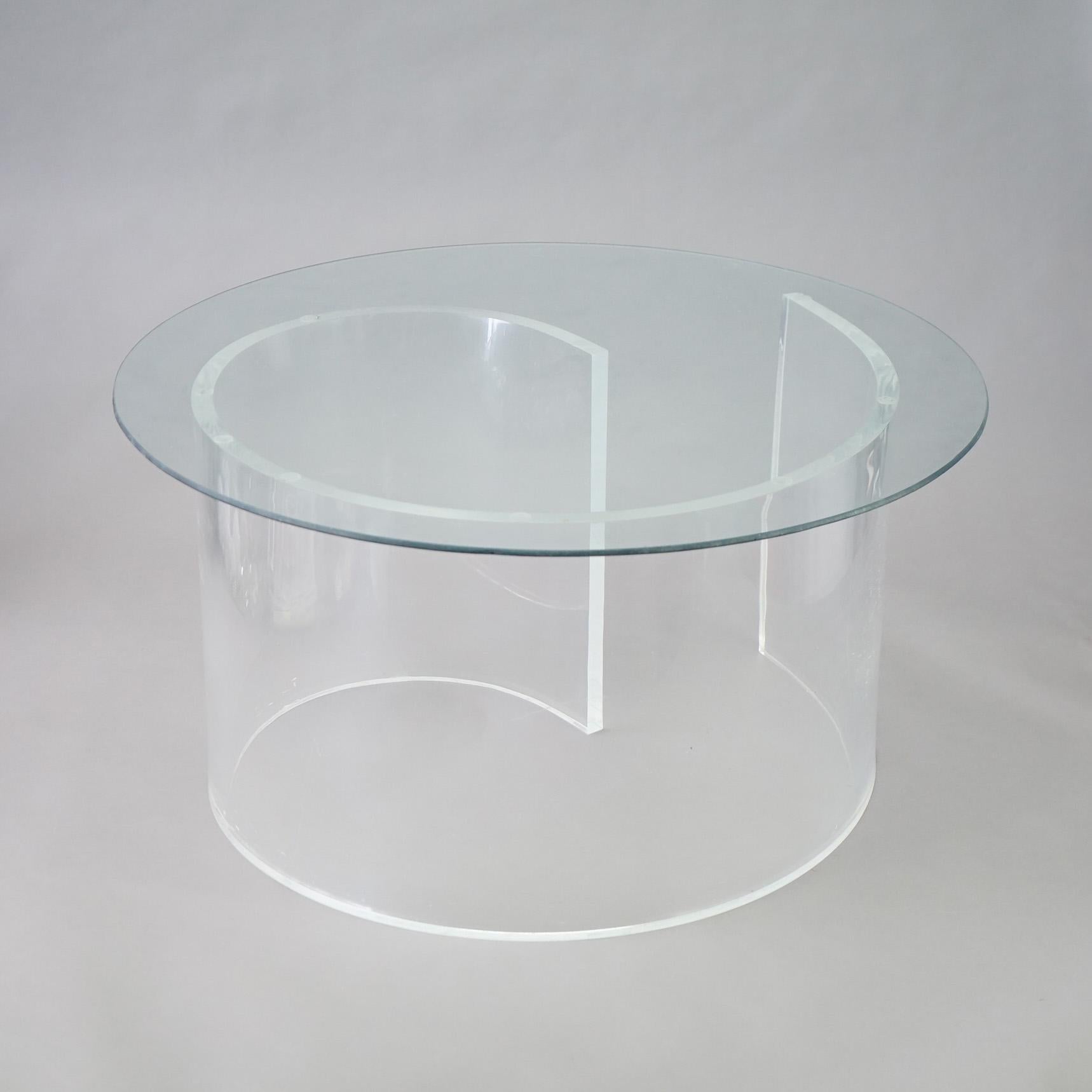 ***Reduced Delivery Rates - See Below or Click “Ask The Seller” to Request a Quote***

Mid Century Modern Glass Top Side Stand with Acrylic Scroll Form Base 20thC

Measures - 14.75
