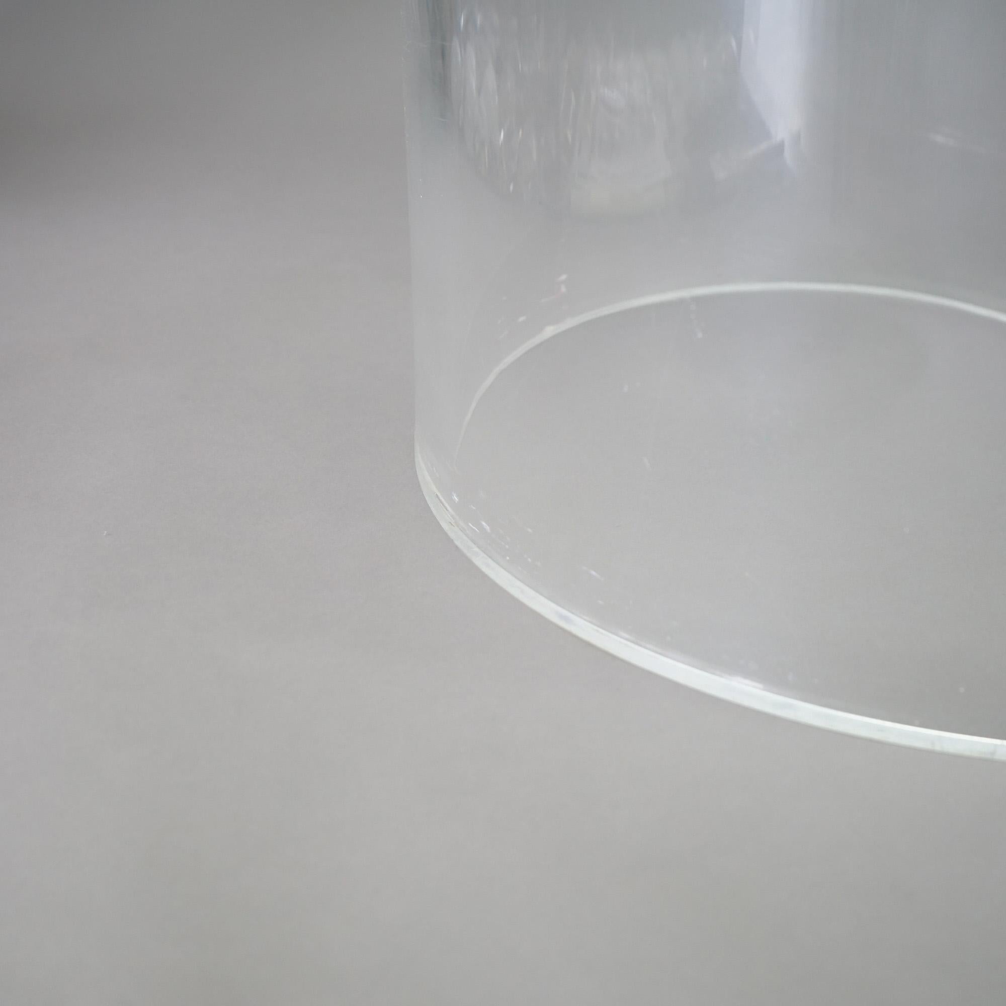 Mid Century Modern Glass Top Side Stand with Acrylic Scroll Form Base 20thC For Sale 1