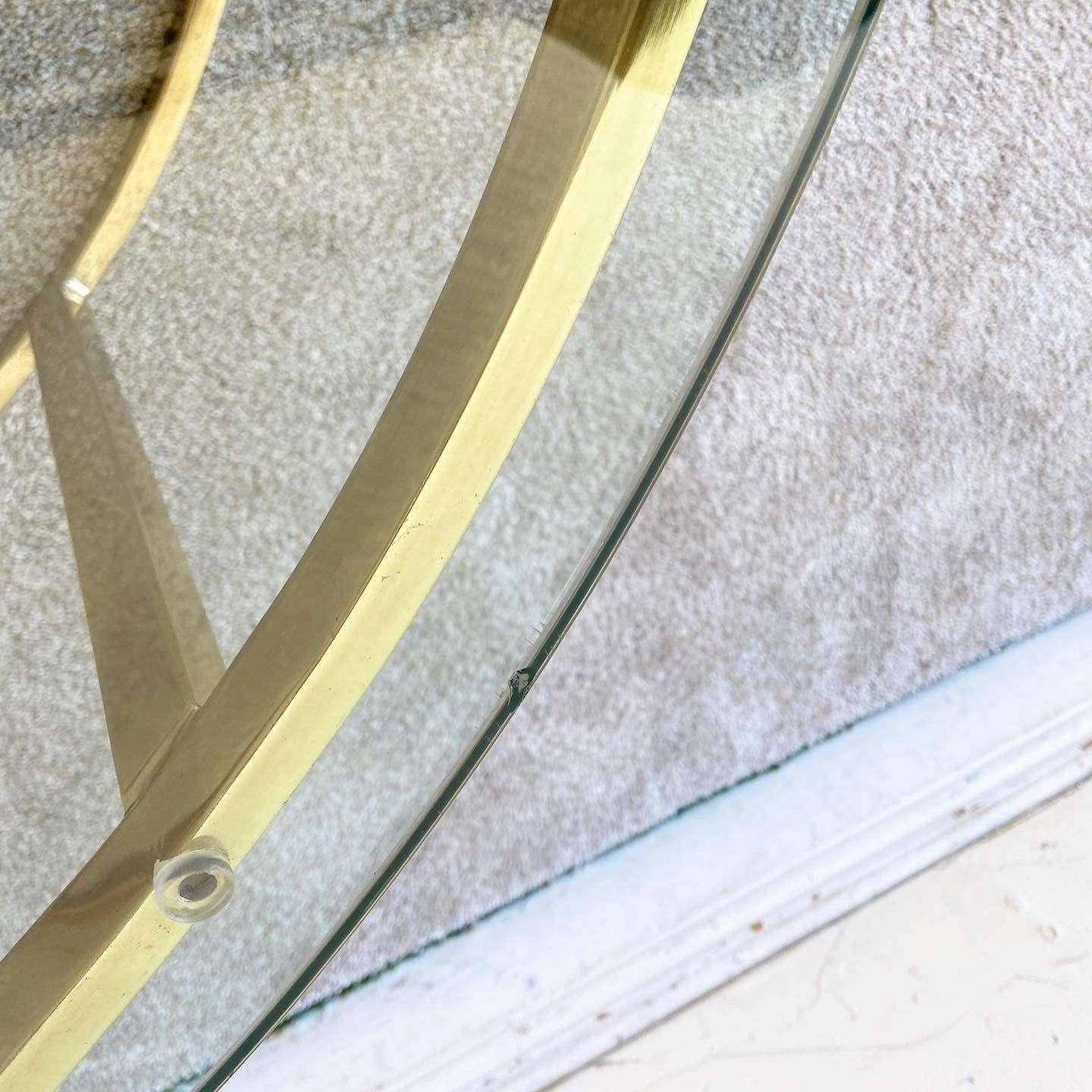 Mid Century Modern Glass Top Teardrop Coffee Table 1