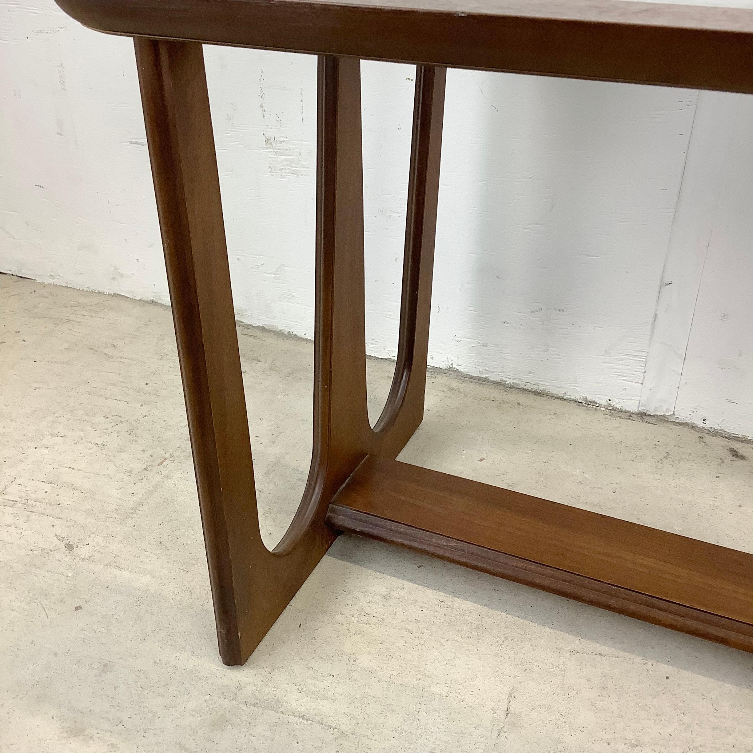 Mid-Century Modern Glass Top Walnut End Table For Sale 6