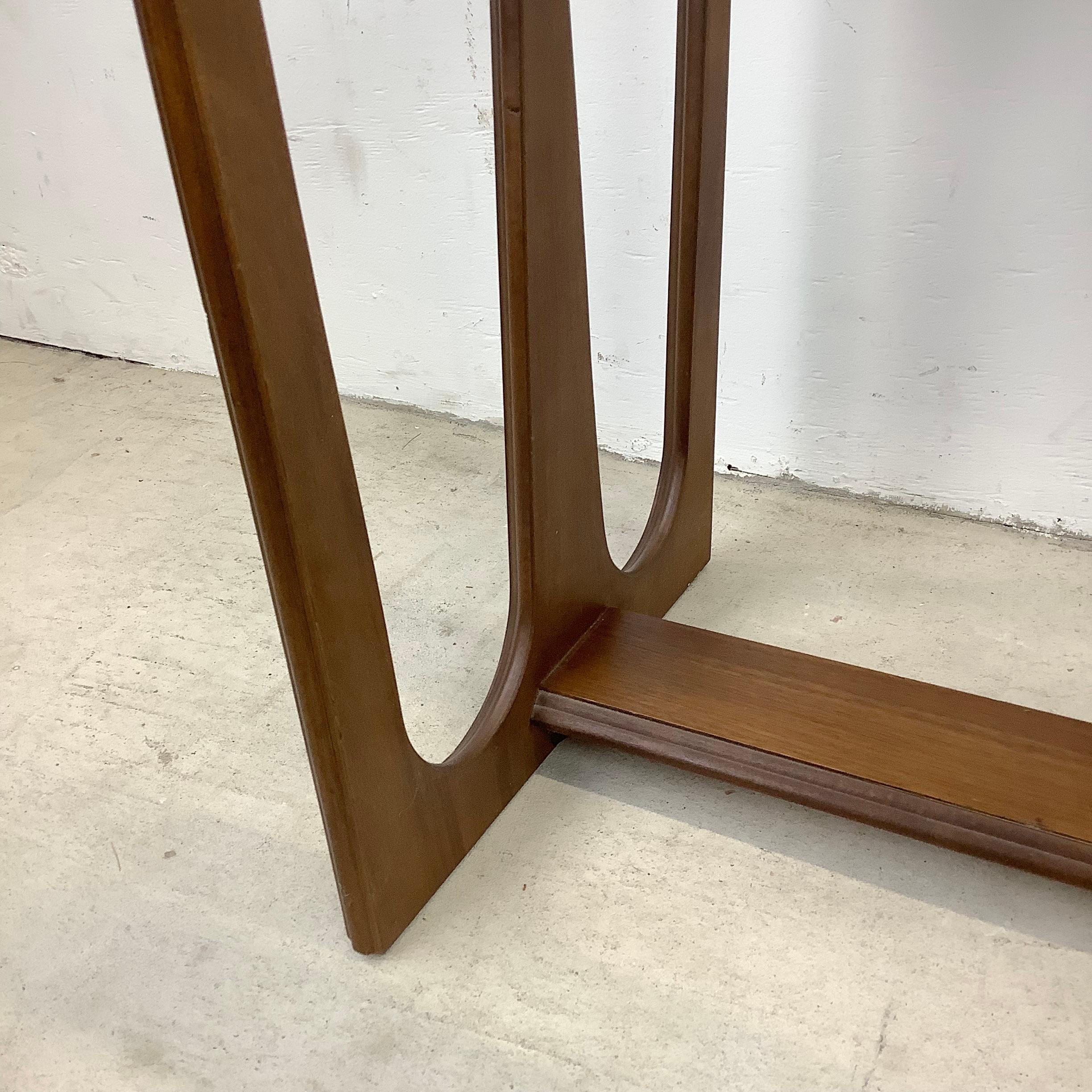 Mid-20th Century Mid-Century Modern Glass Top Walnut End Table For Sale