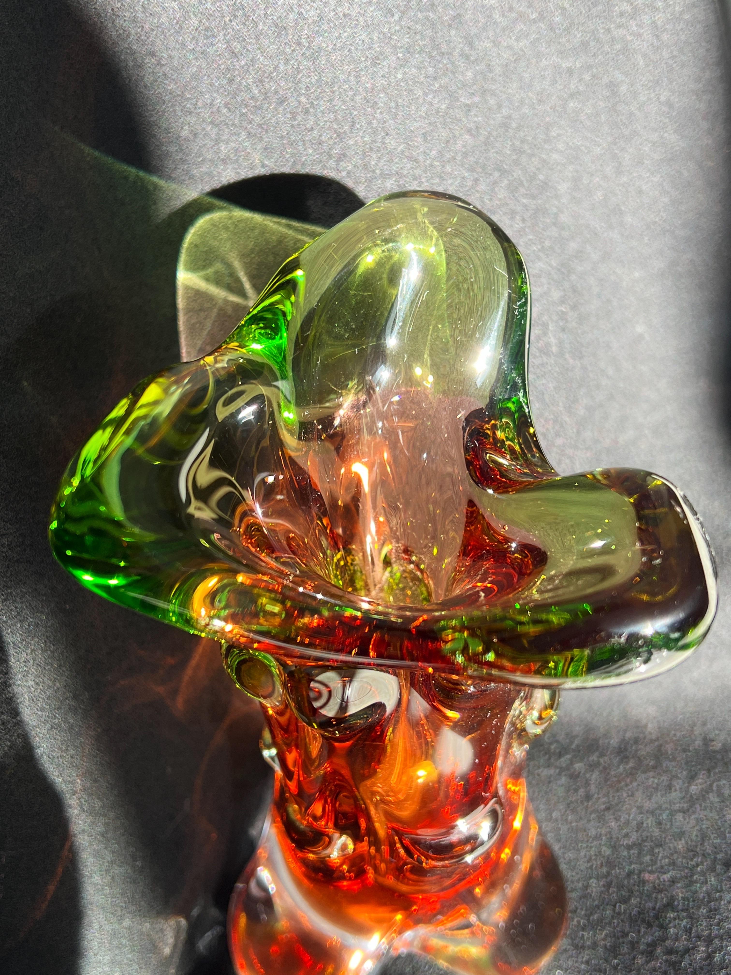 Vaso in vetro di metà secolo moderno di František Zemek per Glass Factory Mstisov in vendita 5