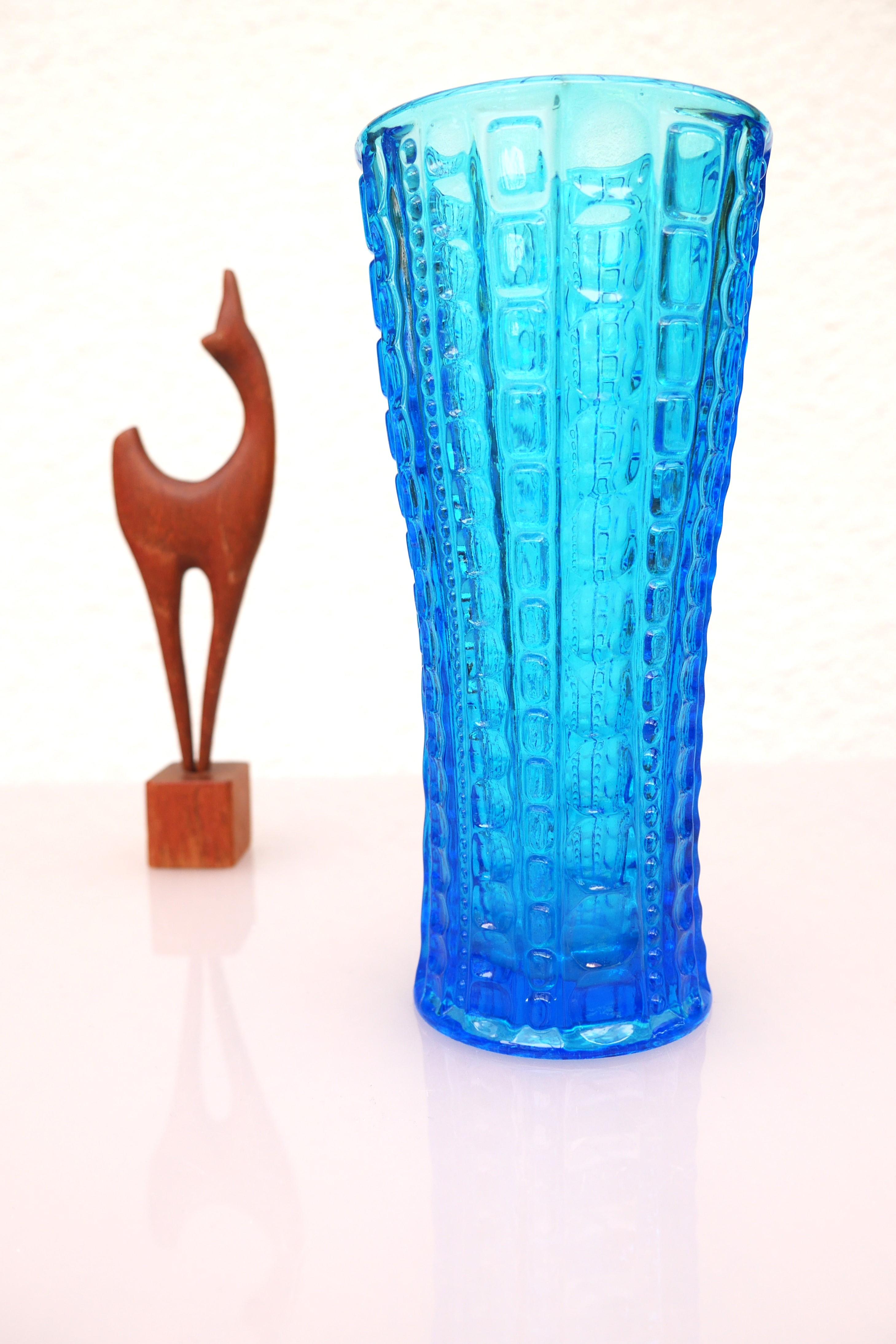 Czech Mid-century modern glass vase by Jan Sylwester Drost for Ząbkowice, Poland.