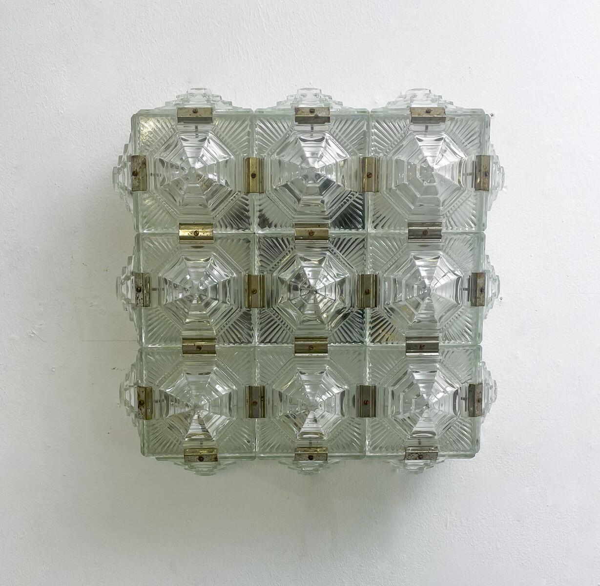 Mid-Century Modern Glass Wall Light/ Ceiling light, 1960s