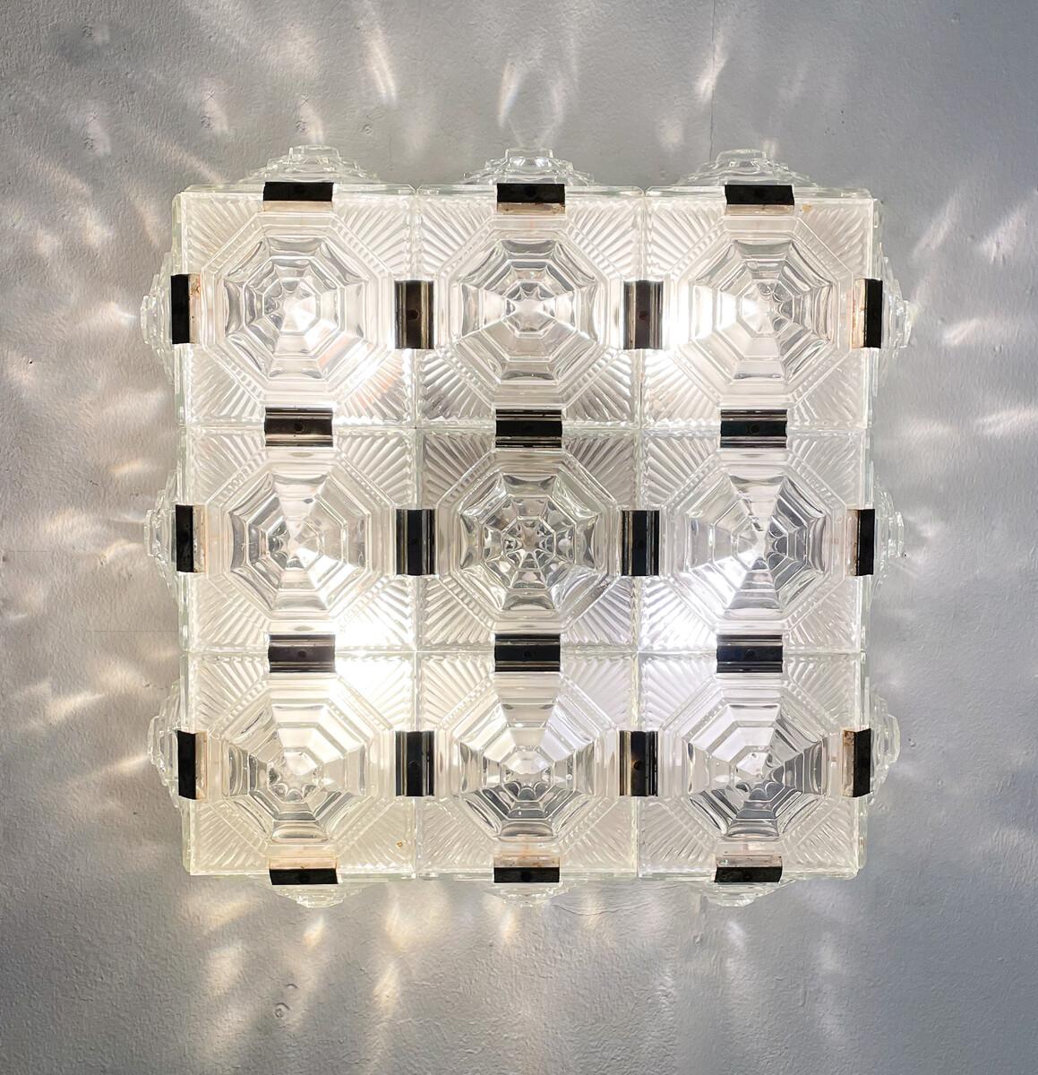 Mid-Century Modern Glass Wall Light/Ceiling Light, 1960s In Good Condition For Sale In Brussels, BE