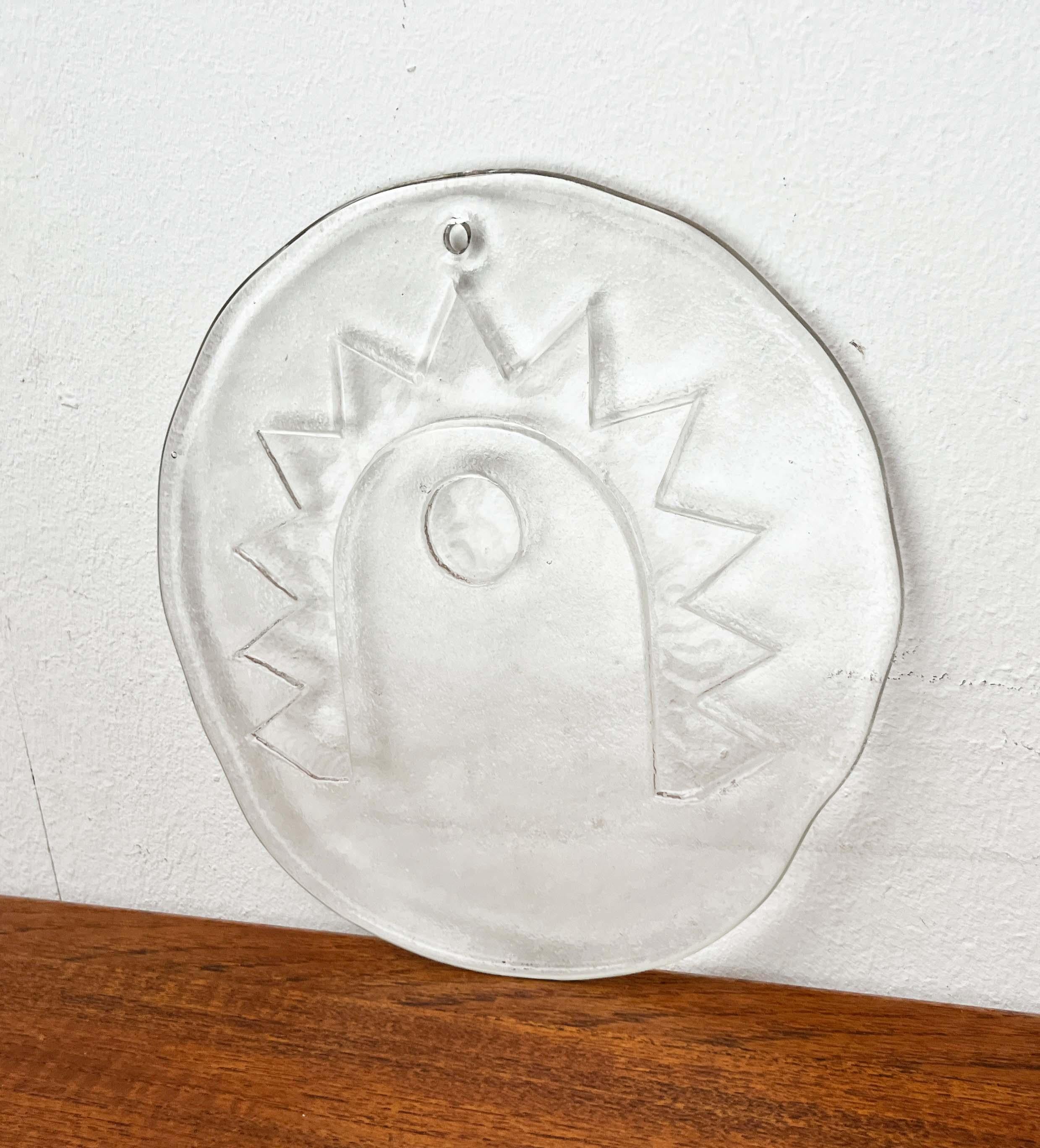 Moderner Wandteller aus Glas aus der Mitte des Jahrhunderts, Humppila, Finnland, 1960er Jahre im Angebot 5