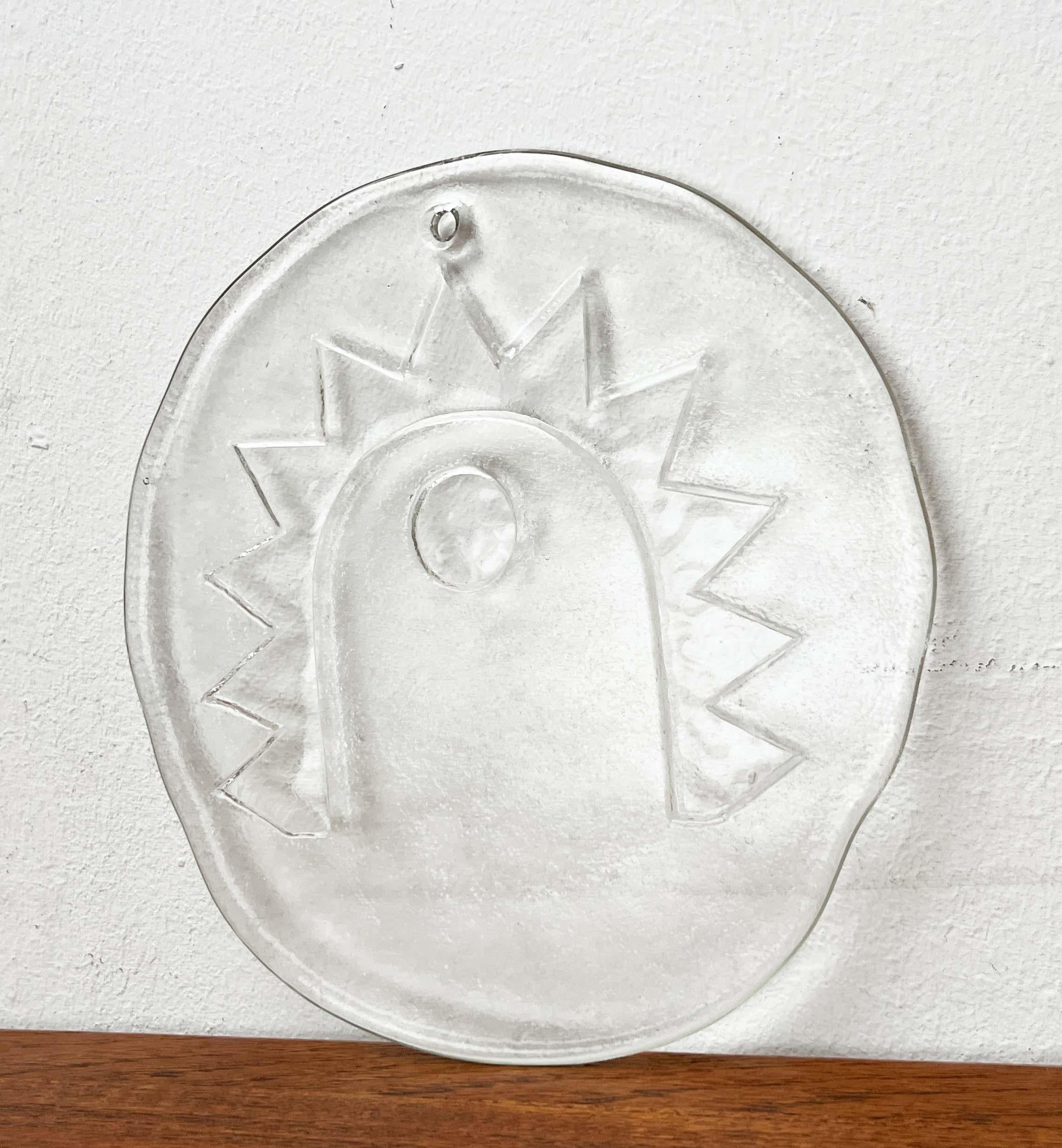 Moderner Wandteller aus Glas aus der Mitte des Jahrhunderts, Humppila, Finnland, 1960er Jahre im Angebot 6