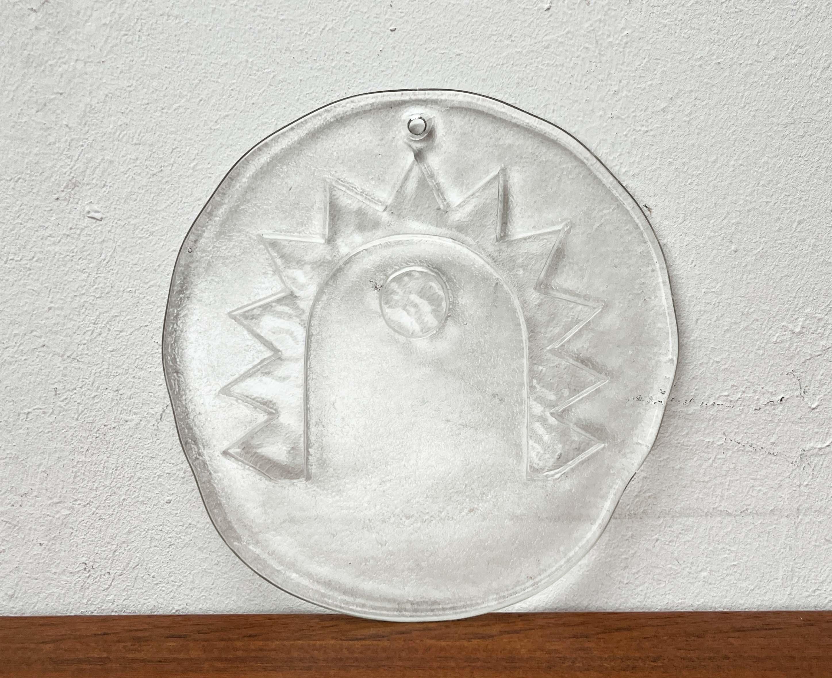 Moderner Wandteller aus Glas aus der Mitte des Jahrhunderts, Humppila, Finnland, 1960er Jahre im Angebot 7