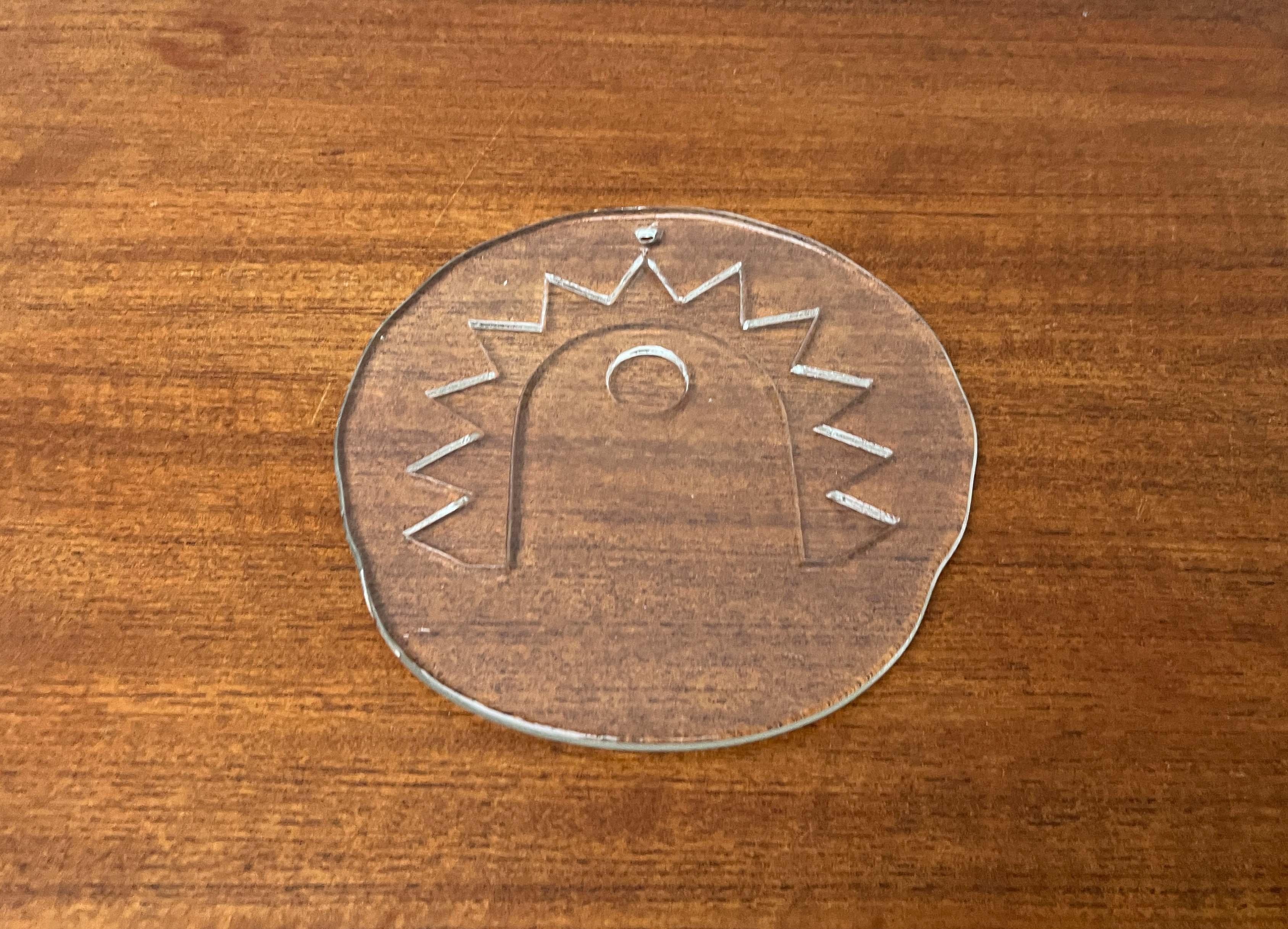 Moderner Wandteller aus Glas aus der Mitte des Jahrhunderts, Humppila, Finnland, 1960er Jahre (Finnisch) im Angebot