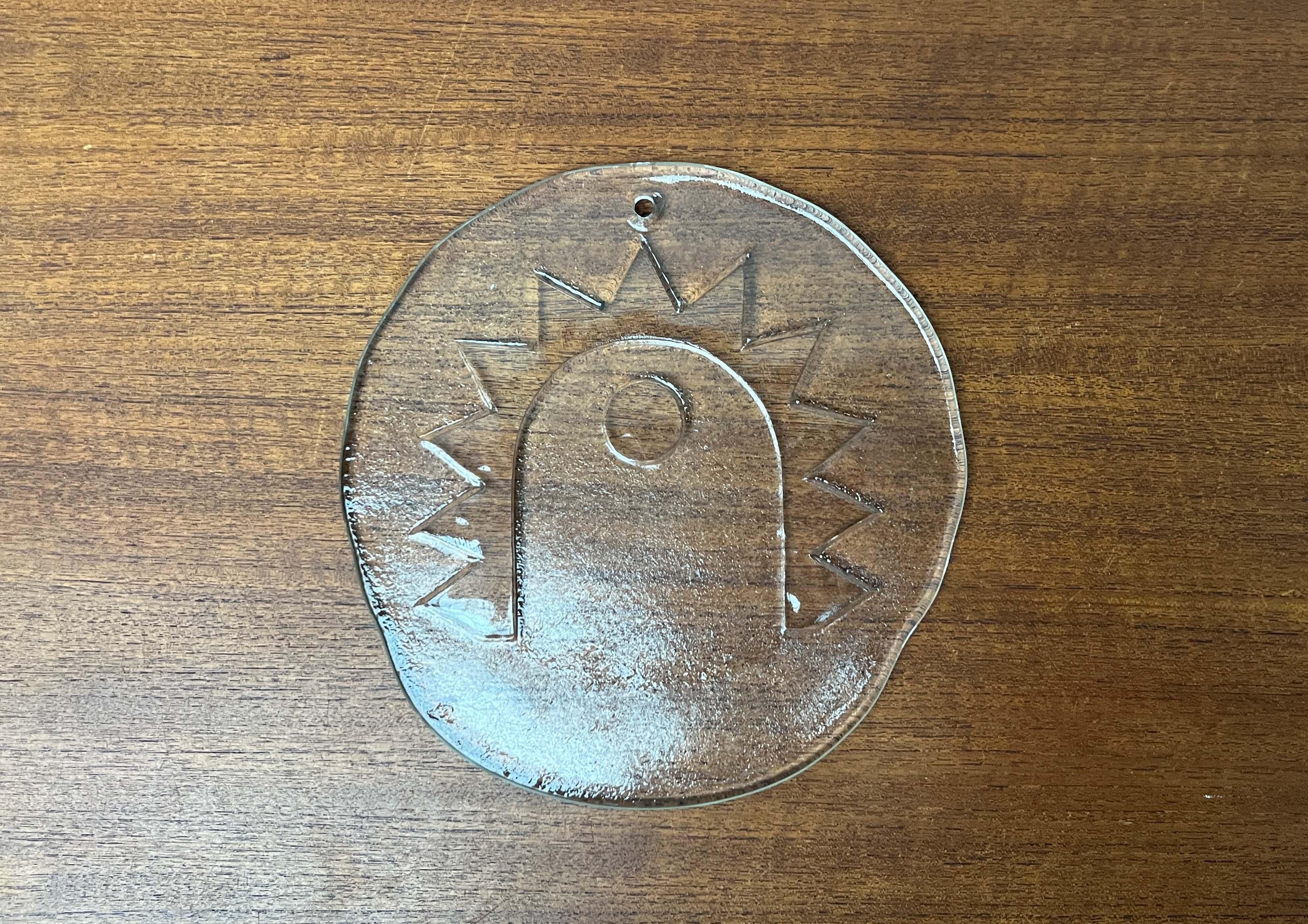 Moderner Wandteller aus Glas aus der Mitte des Jahrhunderts, Humppila, Finnland, 1960er Jahre im Angebot 3