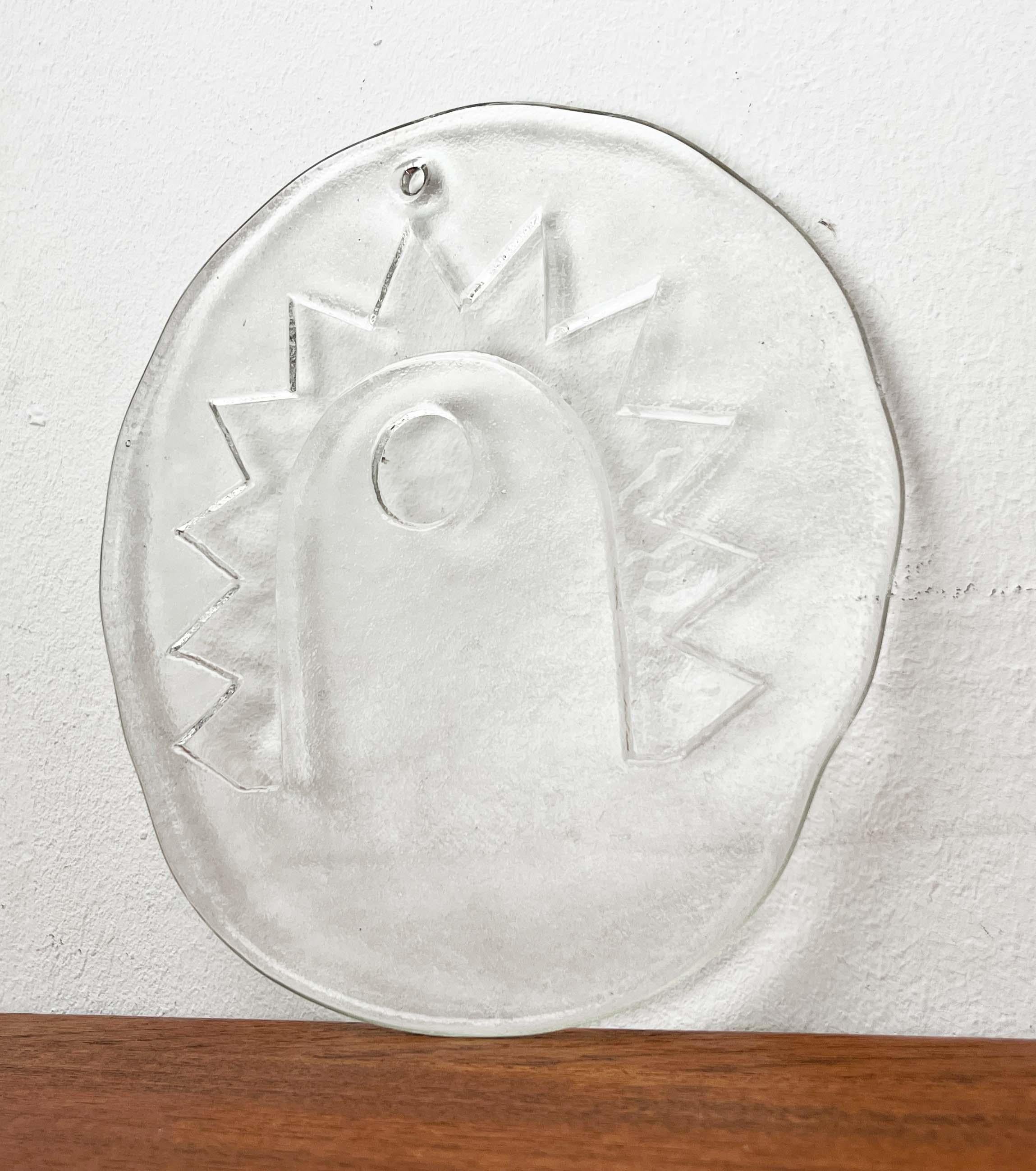 Moderner Wandteller aus Glas aus der Mitte des Jahrhunderts, Humppila, Finnland, 1960er Jahre im Angebot 4