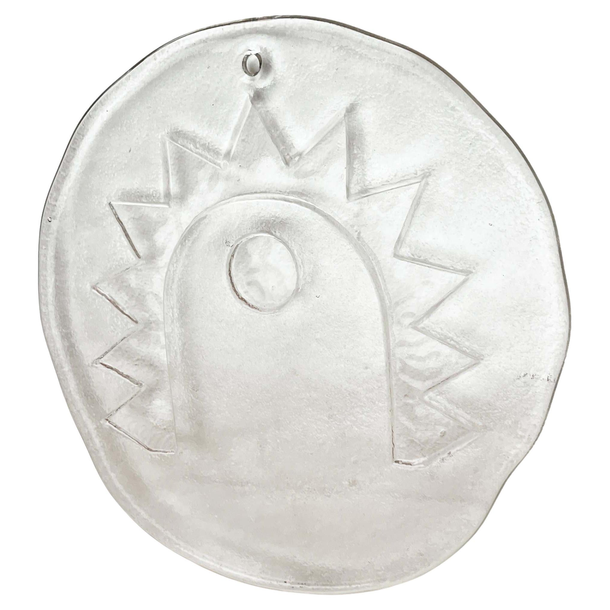 Moderner Wandteller aus Glas aus der Mitte des Jahrhunderts, Humppila, Finnland, 1960er Jahre im Angebot