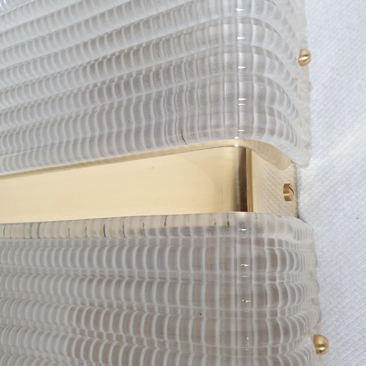 Mid-Century Modern glass wall sconces - Italy - a pair For Sale 4