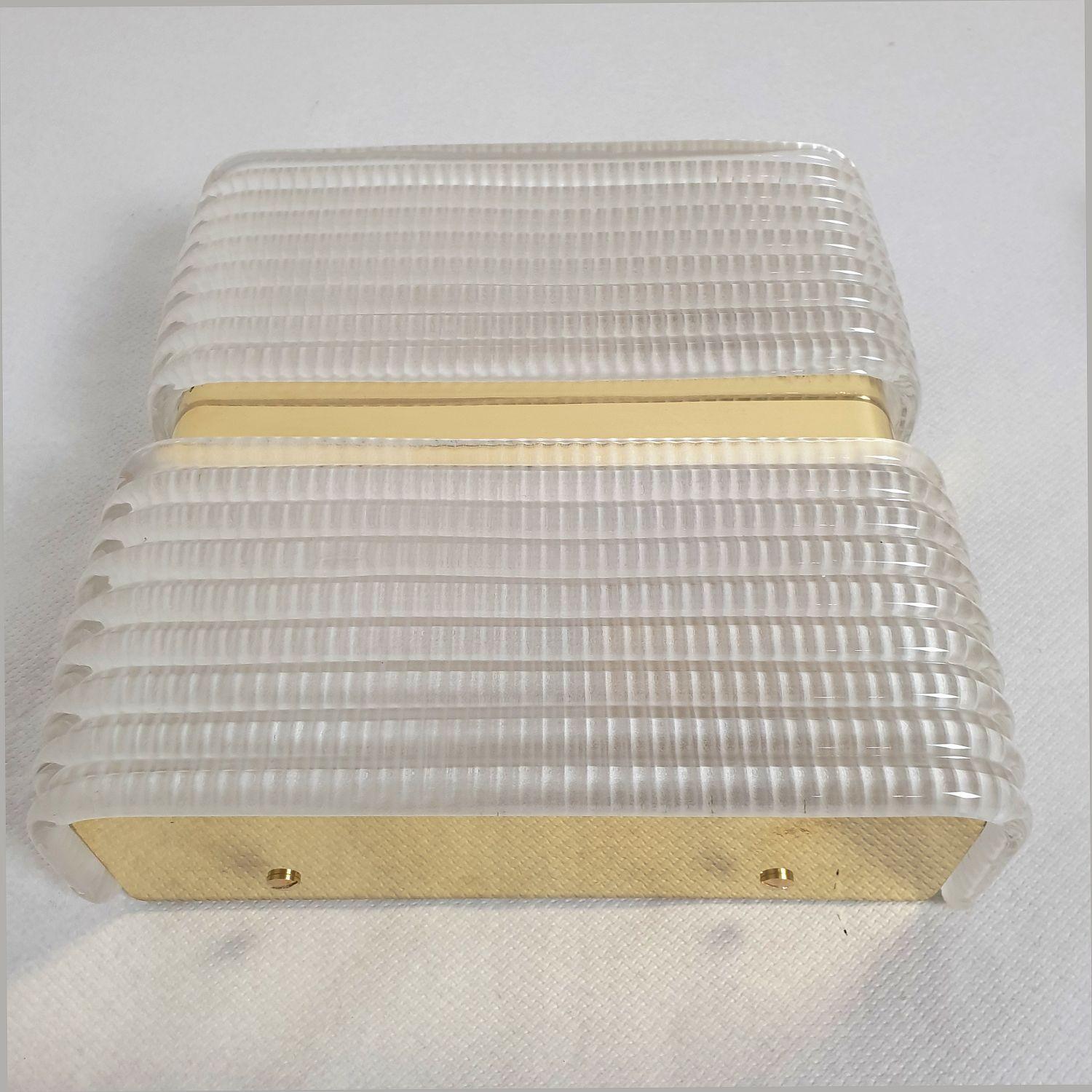 Mid-Century Modern glass wall sconces - Italy - a pair For Sale 2