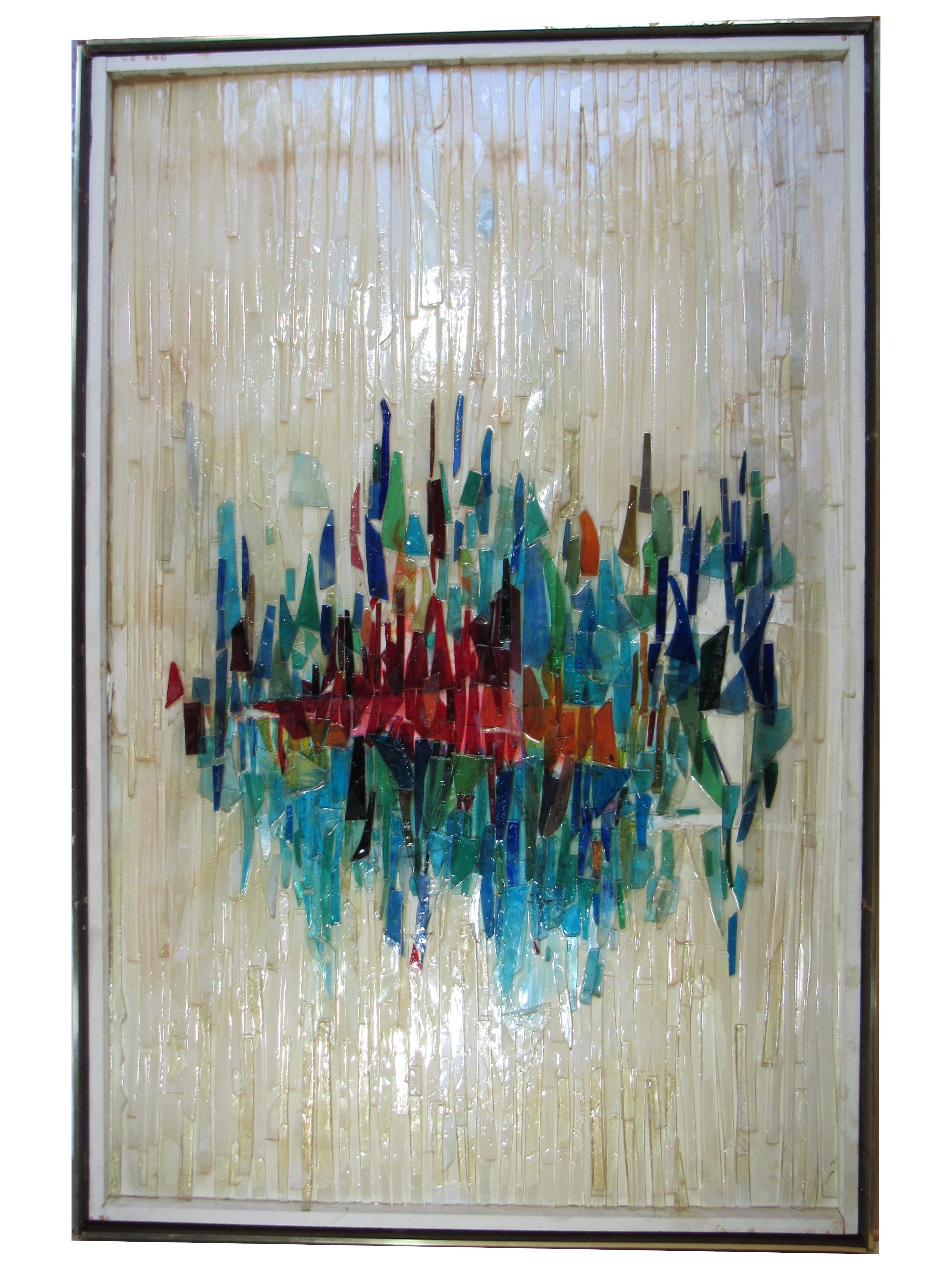 MidCentury Modern Glass Wall Sculpture by Hayes Kelley For Sale at 1stDibs