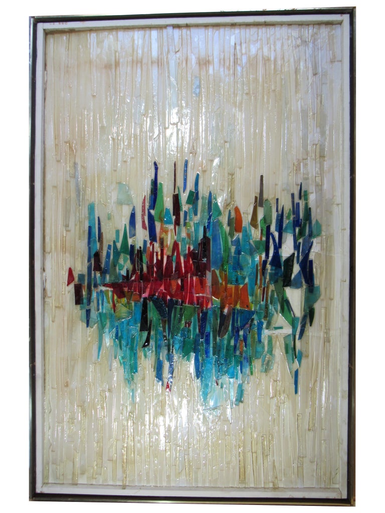 MidCentury Modern Glass Wall Sculpture by Hayes Kelley For Sale at 1stDibs