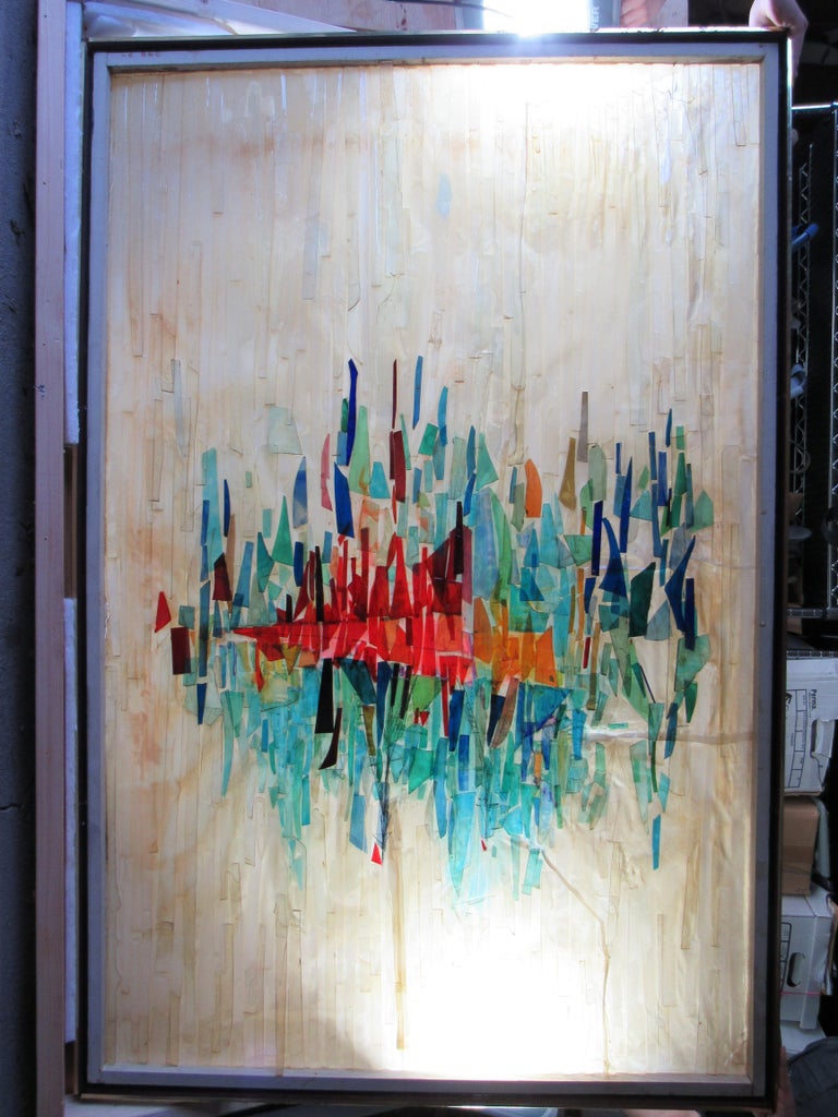 MidCentury Modern Glass Wall Sculpture by Hayes Kelley For Sale at 1stDibs