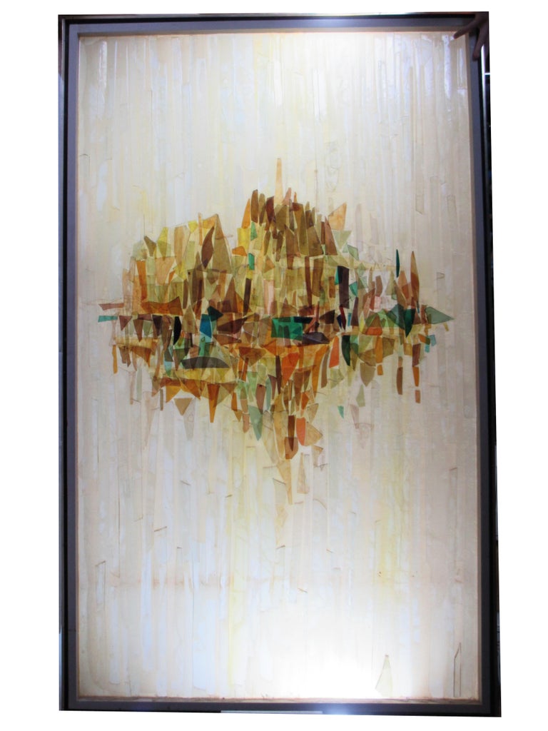 MidCentury Modern Glass Wall Sculpture by Hayes Kelley For Sale at