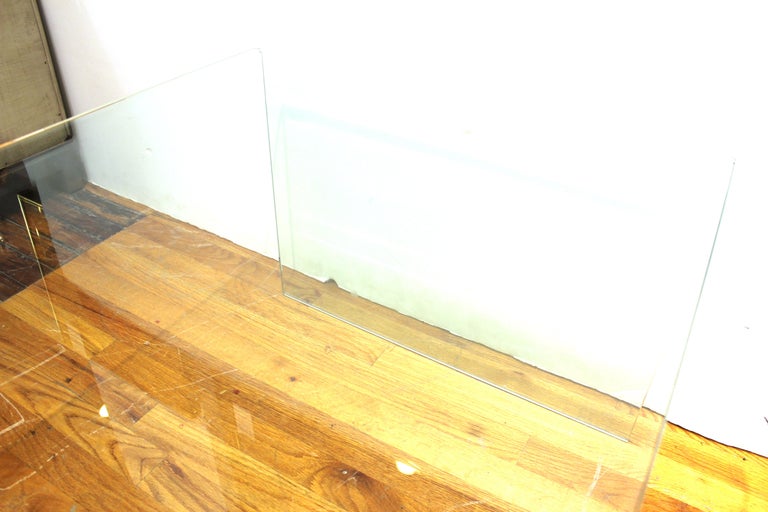 Mid Century Modern Glass Waterfall Coffee Table For Sale