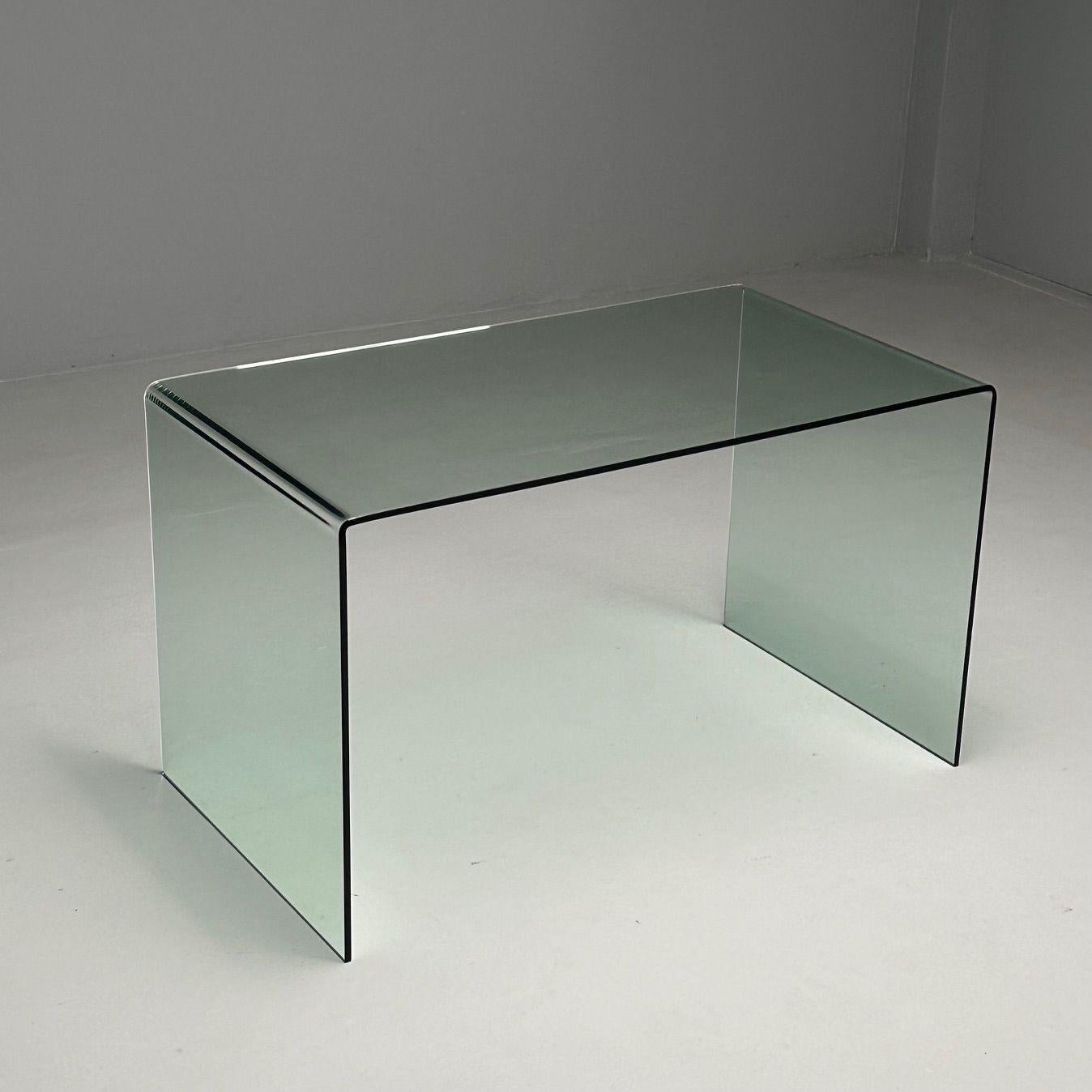Mid-Century Modern, Glass Waterfall Console Table, American In Good Condition In Manhasset, NY