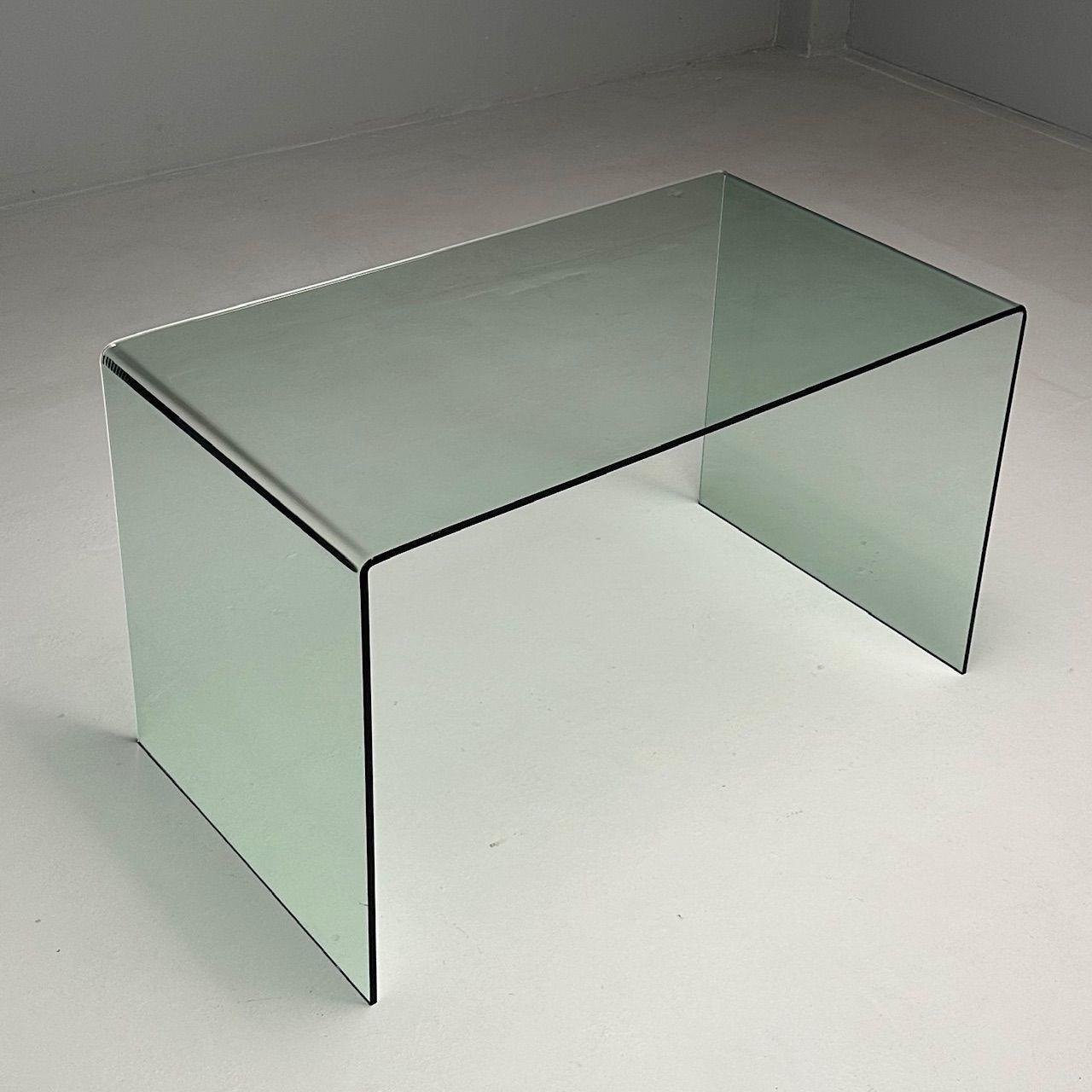 Late 20th Century Mid-Century Modern, Glass Waterfall Console Table, American