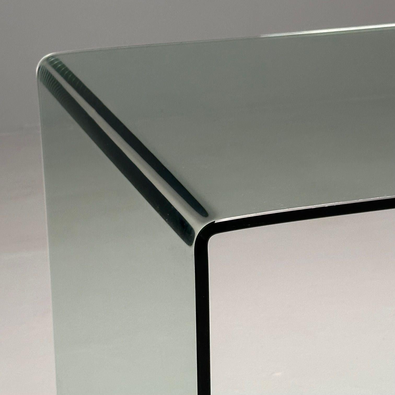 Mid-Century Modern, Glass Waterfall Console Table, American 4