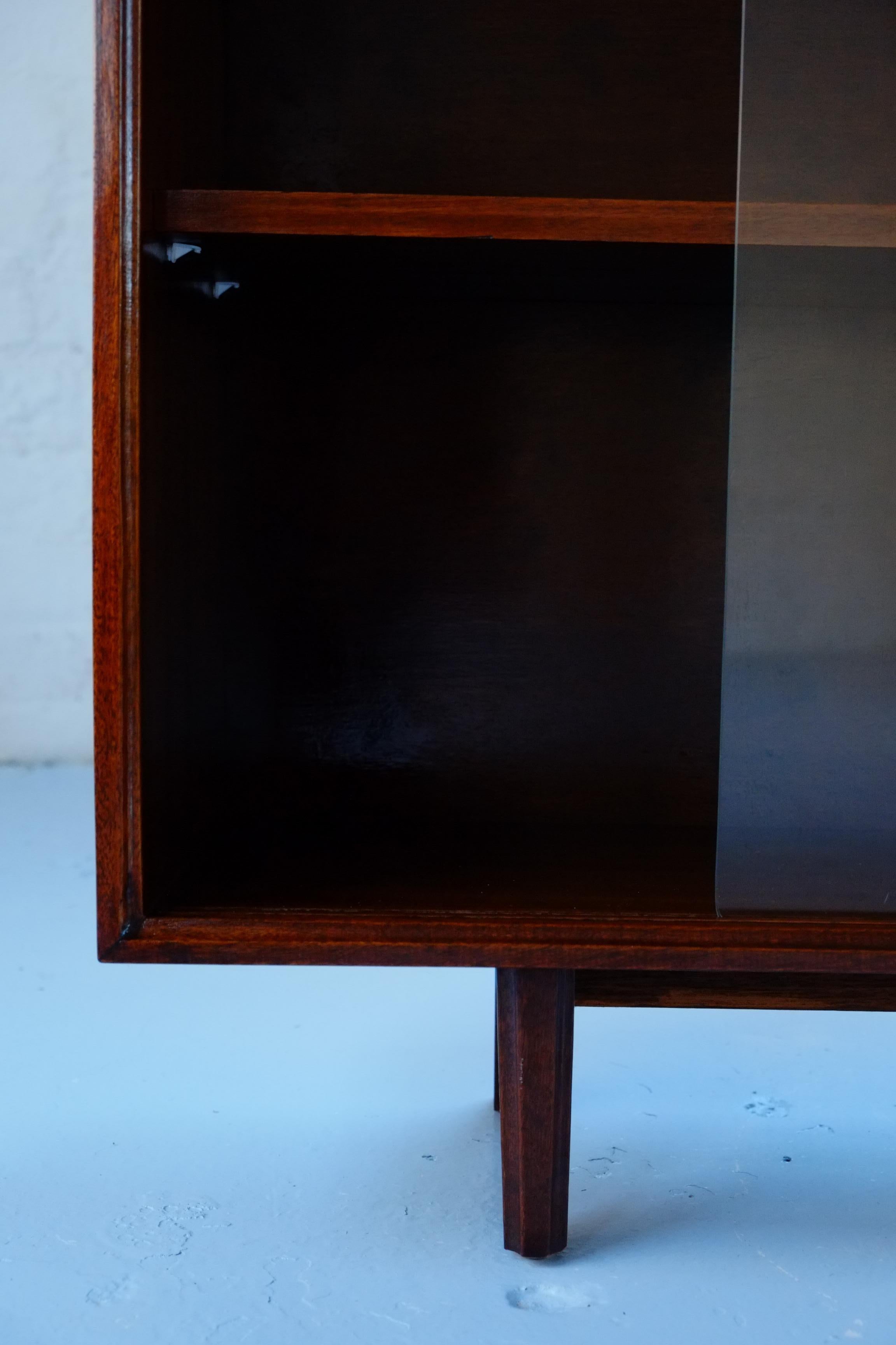 Mid-century Modern Sliding Glass Door Bookcase Cabinet by Robert Heritage 2
