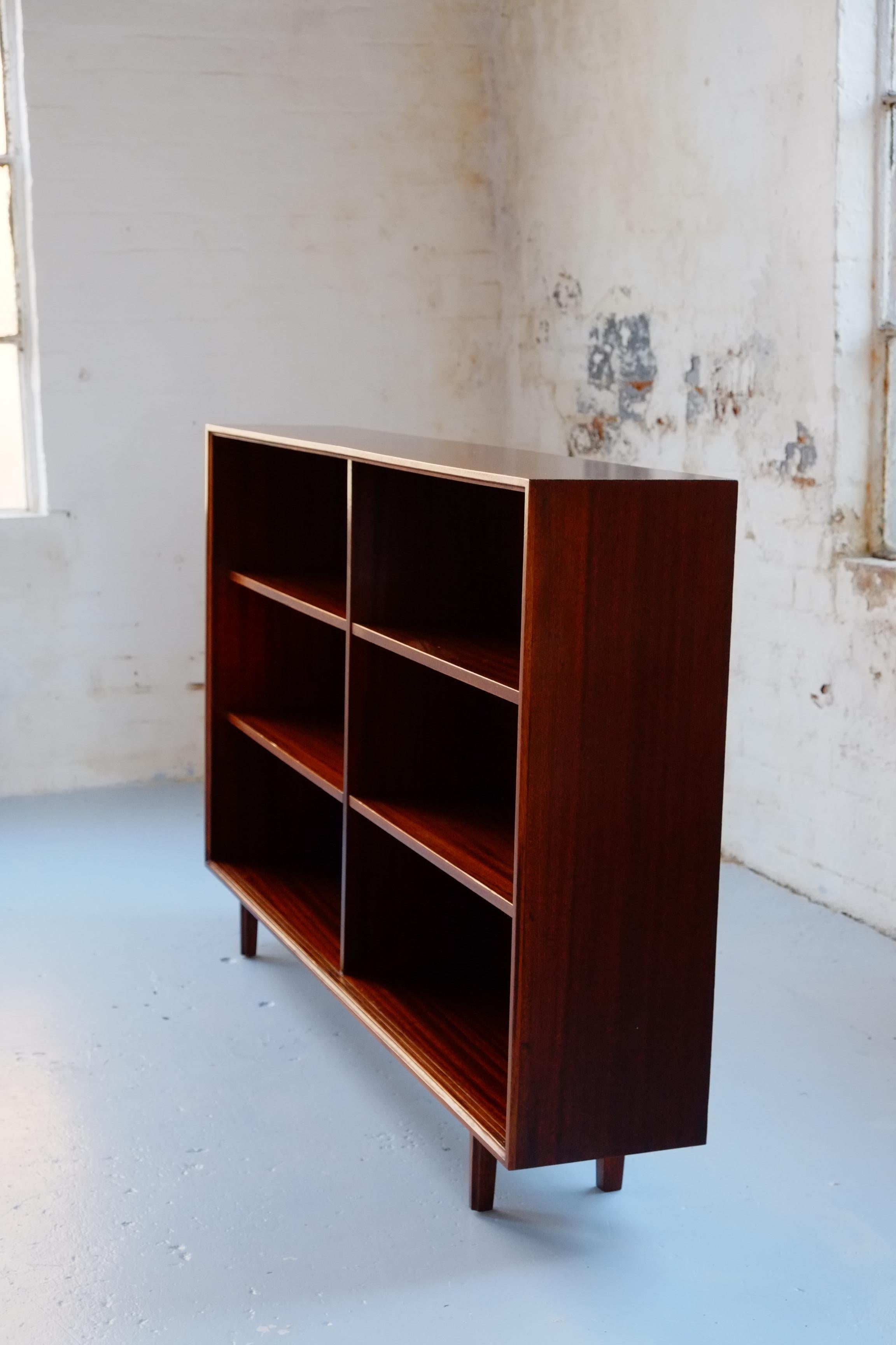 British Mid-century Modern Sliding Glass Door Bookcase Cabinet by Robert Heritage