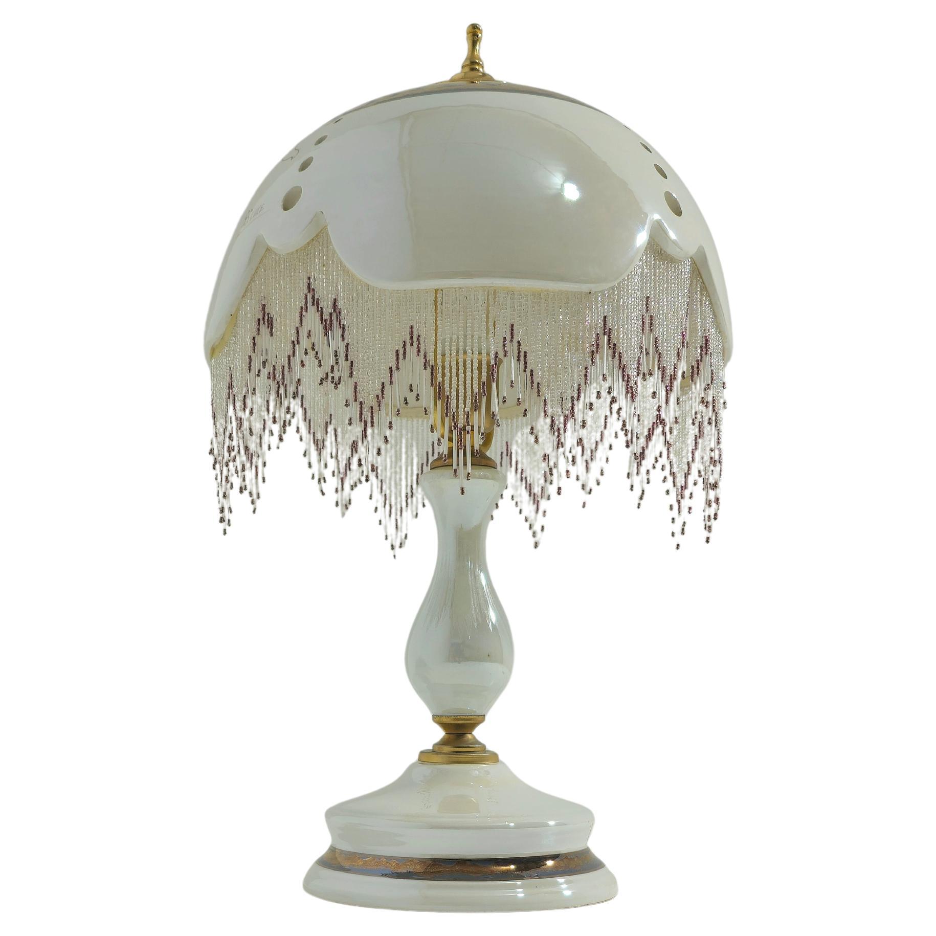 Mid-Century Modern Glazed Ceramic Table Lamp Design Italy 1960s