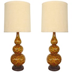 Mid-Century Modern Glazed Ceramic Table Lamps