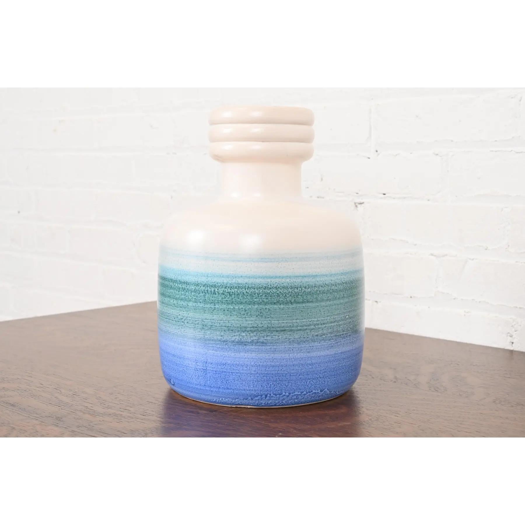 Mid-Century Modern Glazed Ceramic Vase by Beit Hayotser In Good Condition For Sale In South Bend, IN