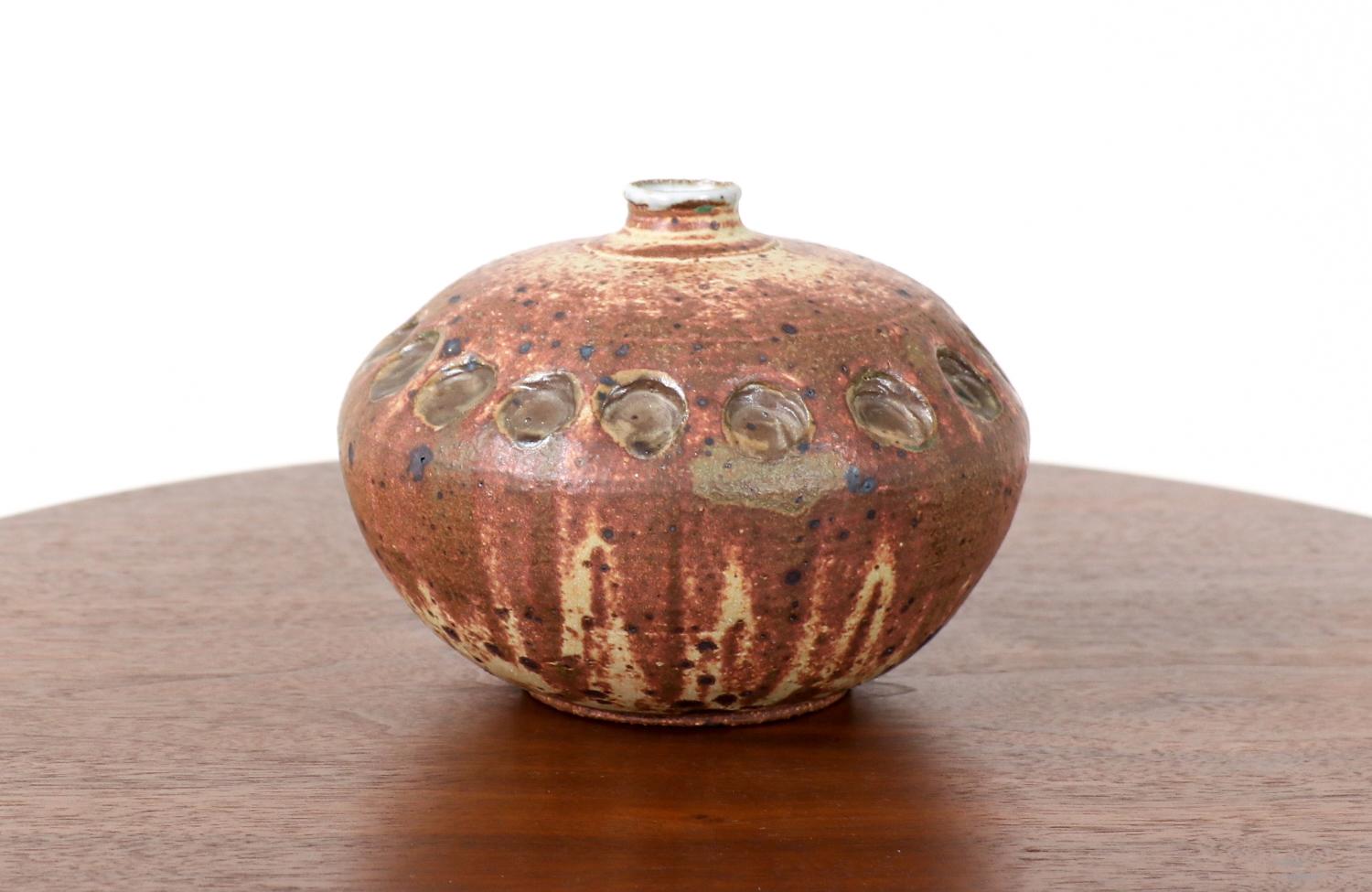 American Mid-Century Modern Glazed Ceramic Weed Pot Vase For Sale