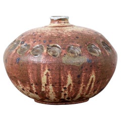 Moderne glasierte Keramik-Keramikvase aus der Mitte des Jahrhunderts