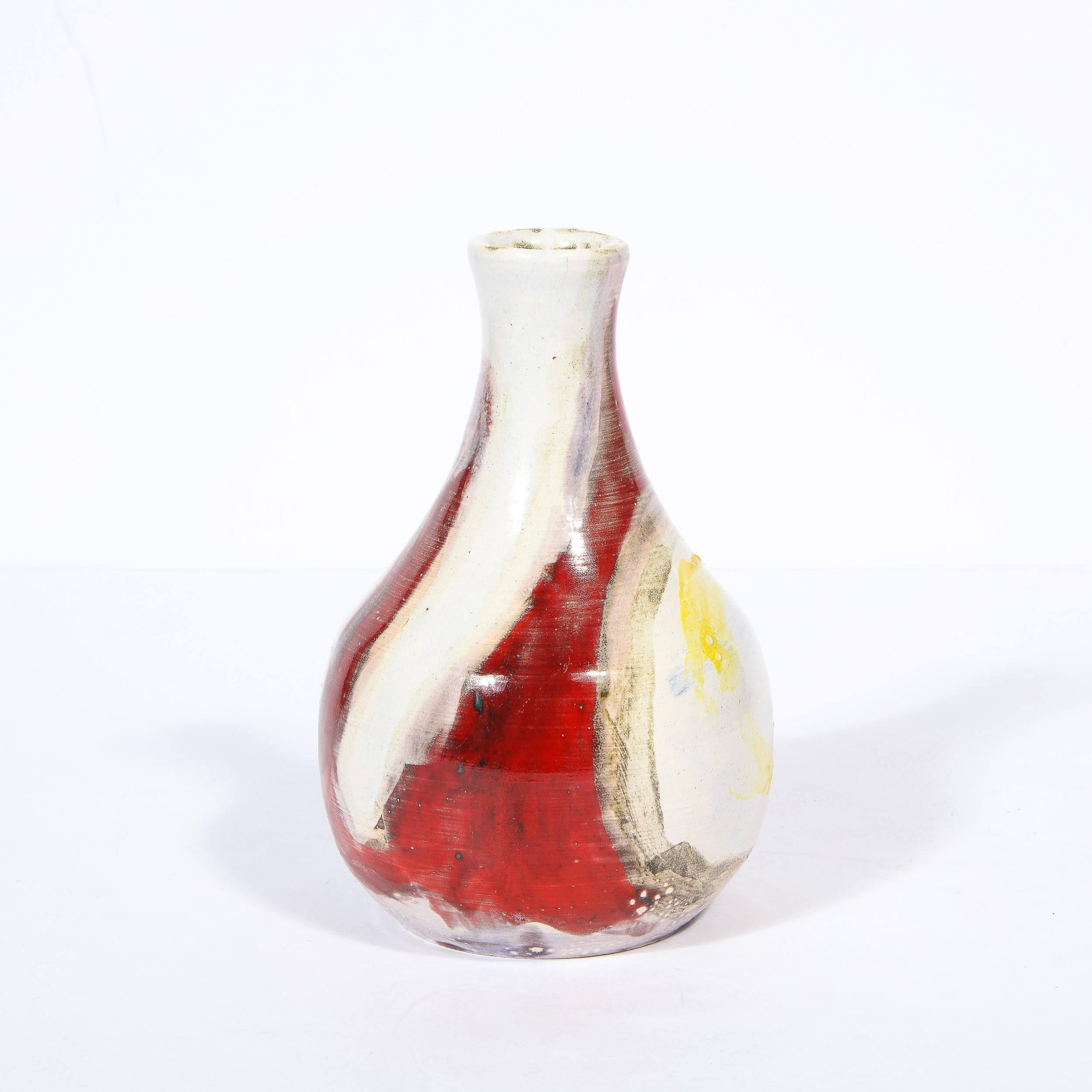 French Mid-Century Modern Glazed Pottery Vase by Jean Mégard '1925-2015' For Sale