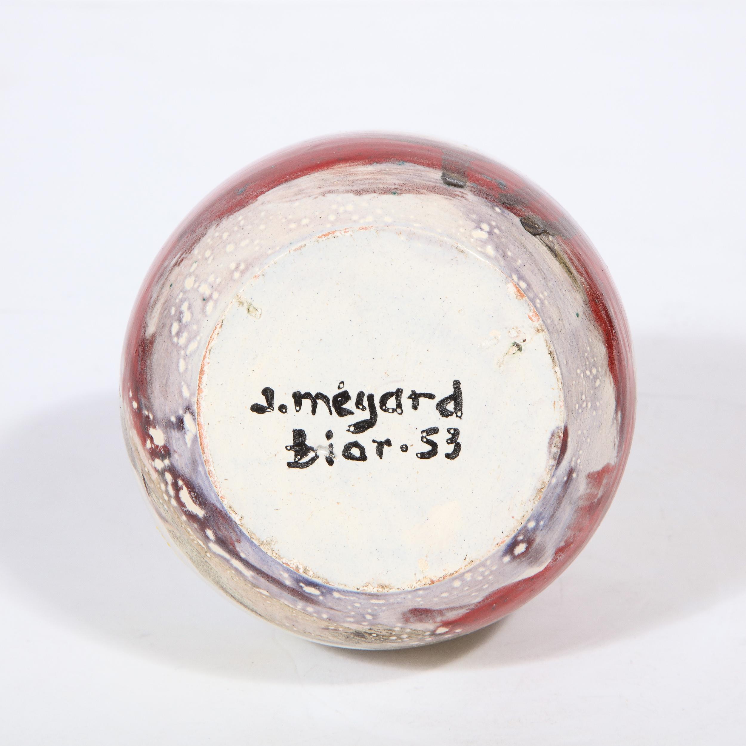 Mid-Century Modern Glazed Pottery Vase by Jean Mégard '1925-2015' For Sale 2
