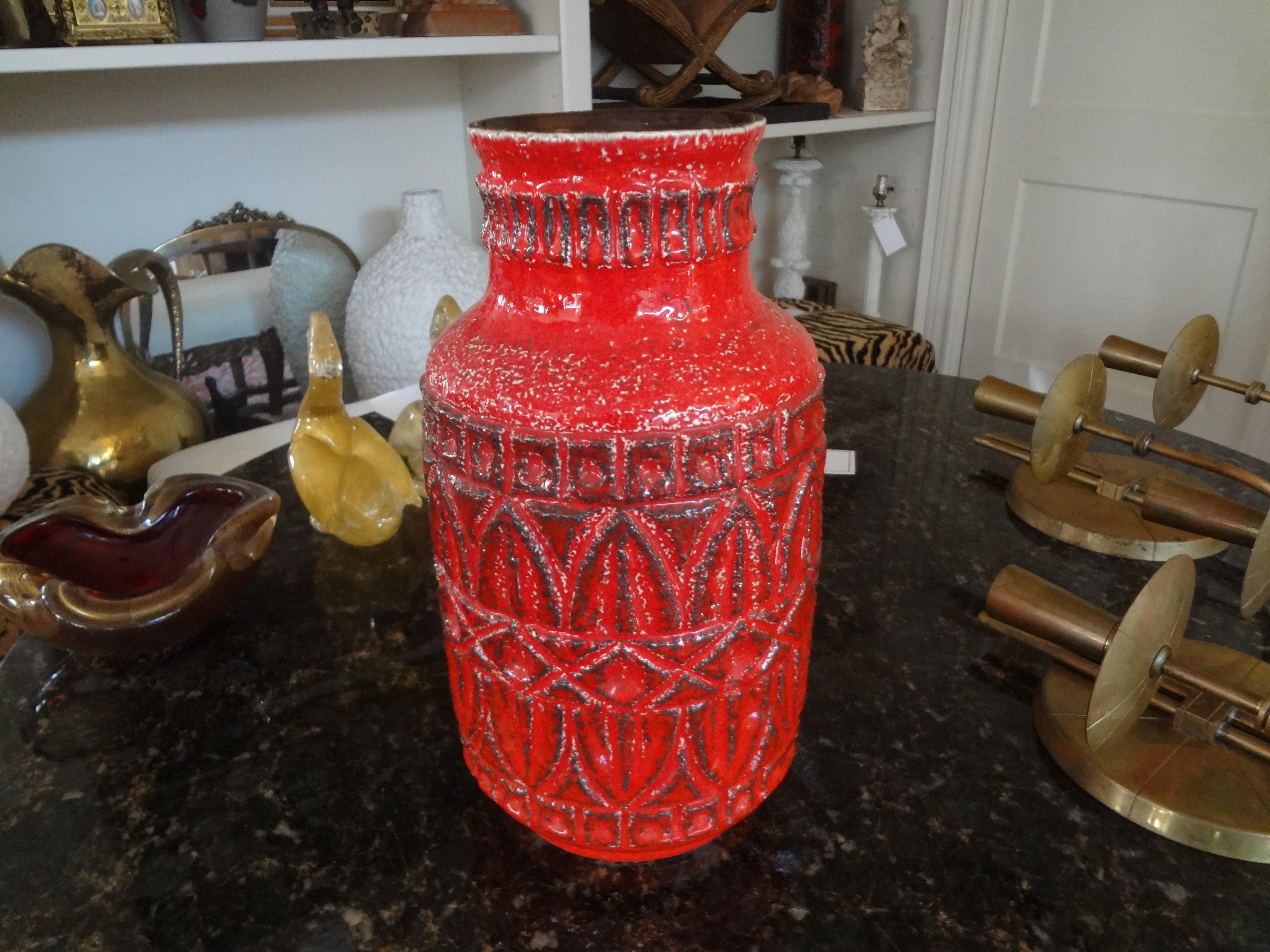 Mid-20th Century Mid-Century Modern Glazed Pottery Vase For Sale