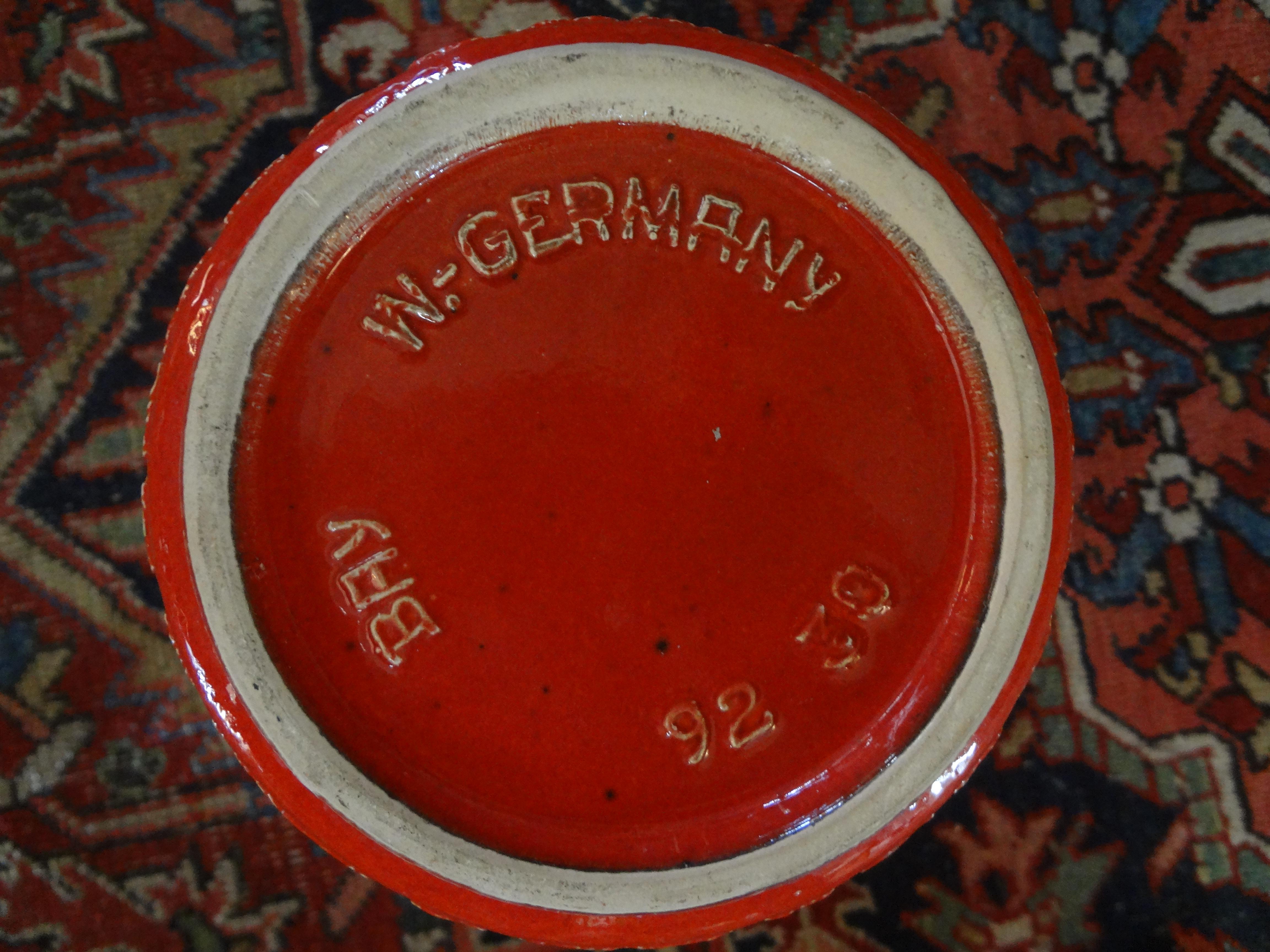 Moderne glasierte Keramikvase aus der Mitte des Jahrhunderts (Töpferwaren) im Angebot