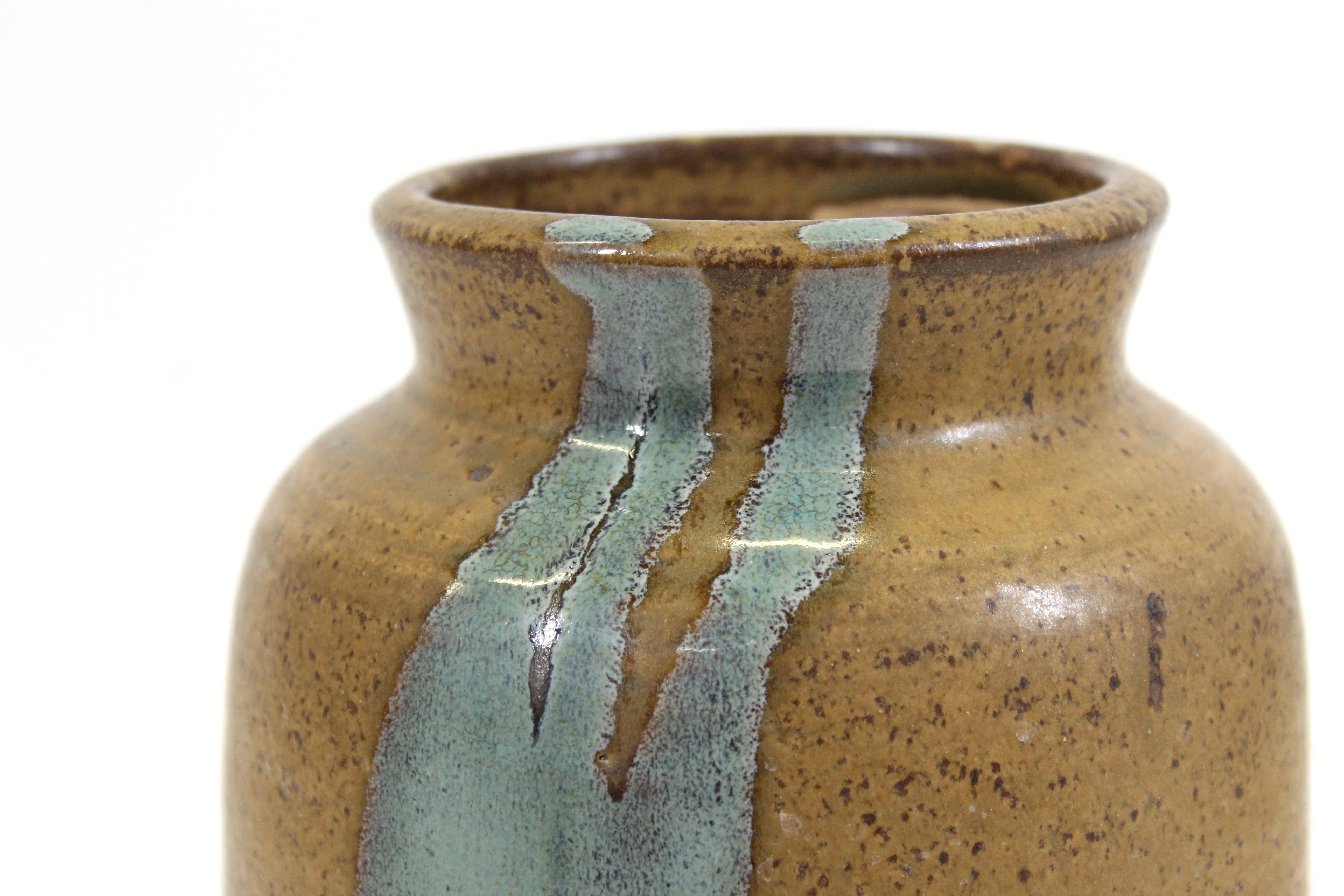 Mid-Century Modern Glazed Studio Pottery Vase For Sale 2