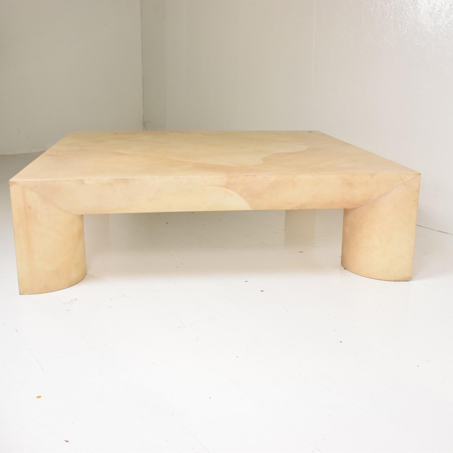 Italian Mid-Century Modern Goatskin Coffee Table, Style of Karl Springer