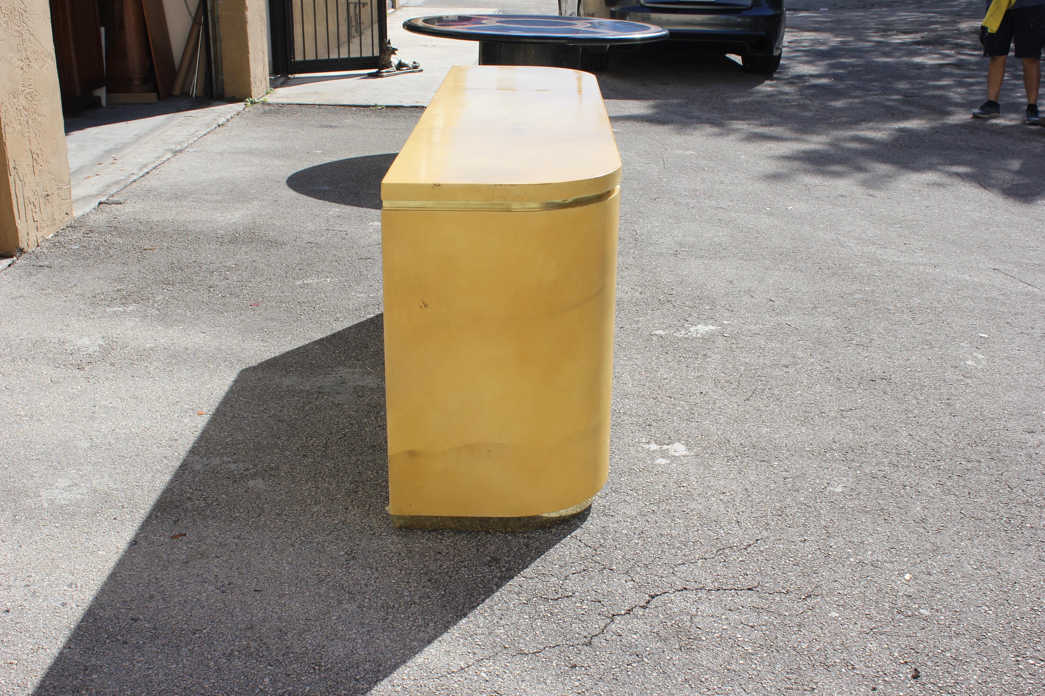 Mid-Century Modern Goatskin Sideboard with Brass Detail 1970s 5