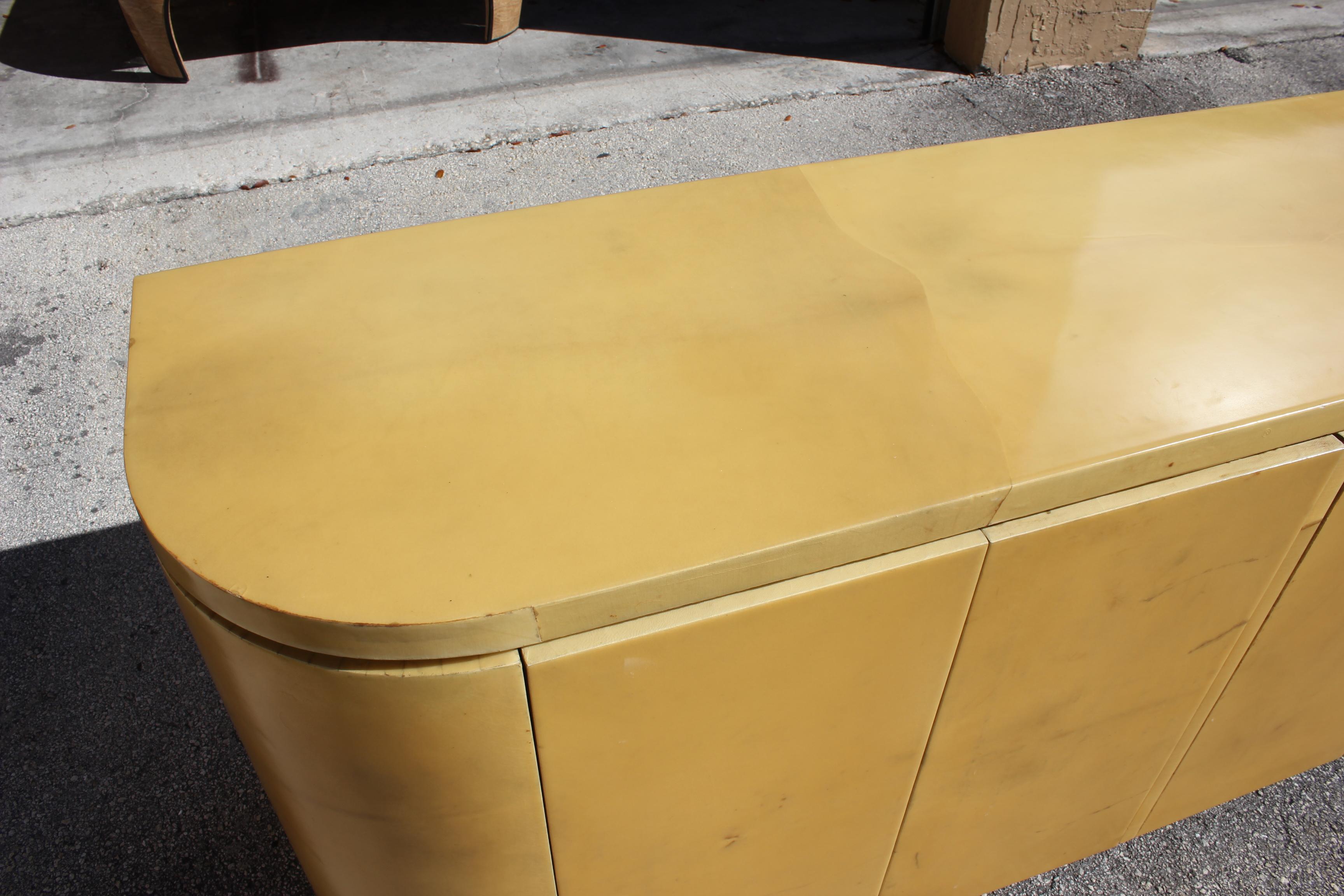 Mid-Century Modern Goatskin Sideboard with Brass Detail 1970s 7