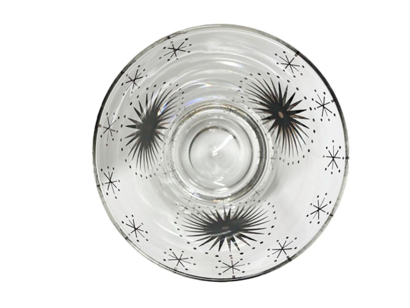 Mid-Century Modern Gold and Black Atomic Starburst 24 Piece Barware Set 3