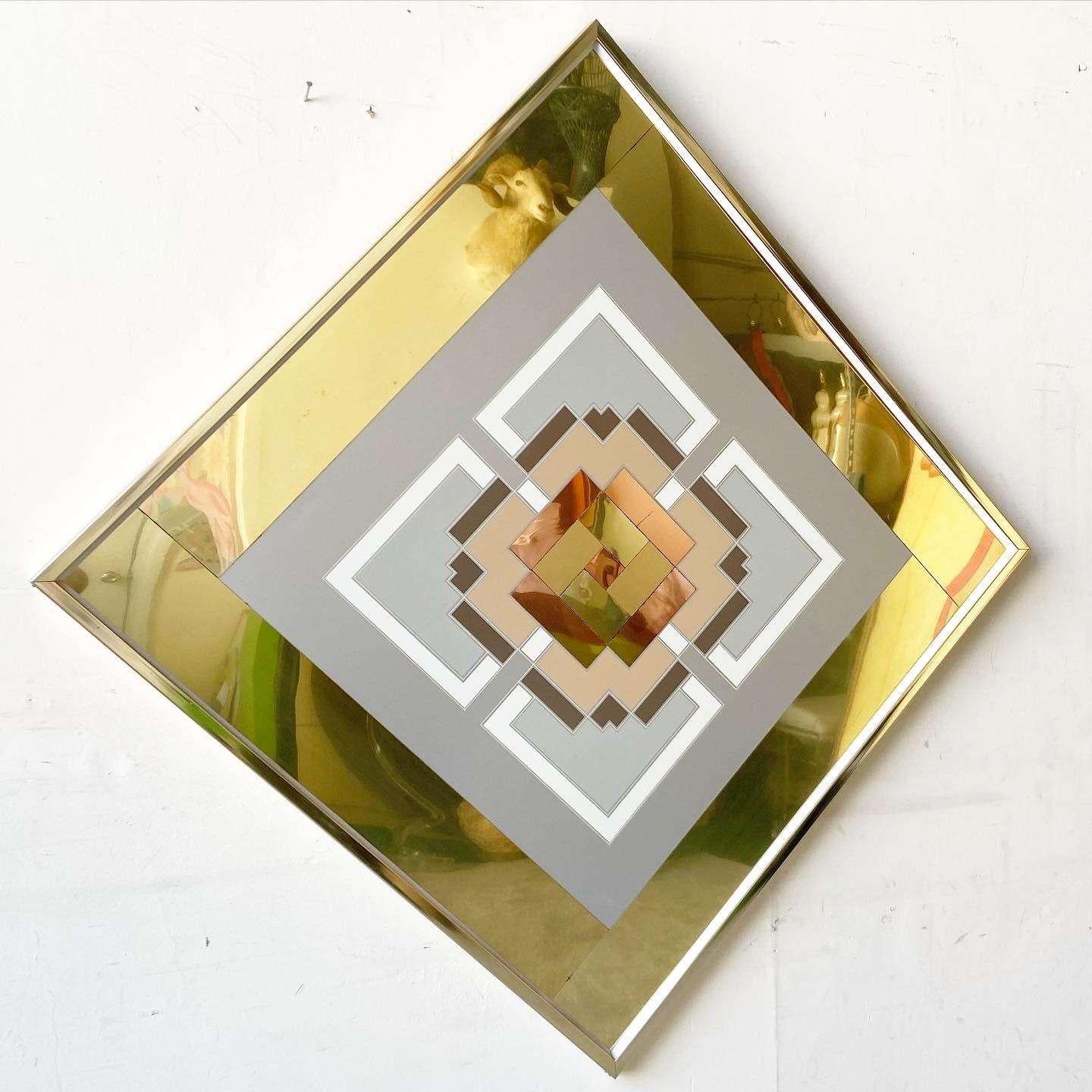 Mid Century Modern Gold and Copper Wall Art by Greg Copeland In Good Condition For Sale In Delray Beach, FL
