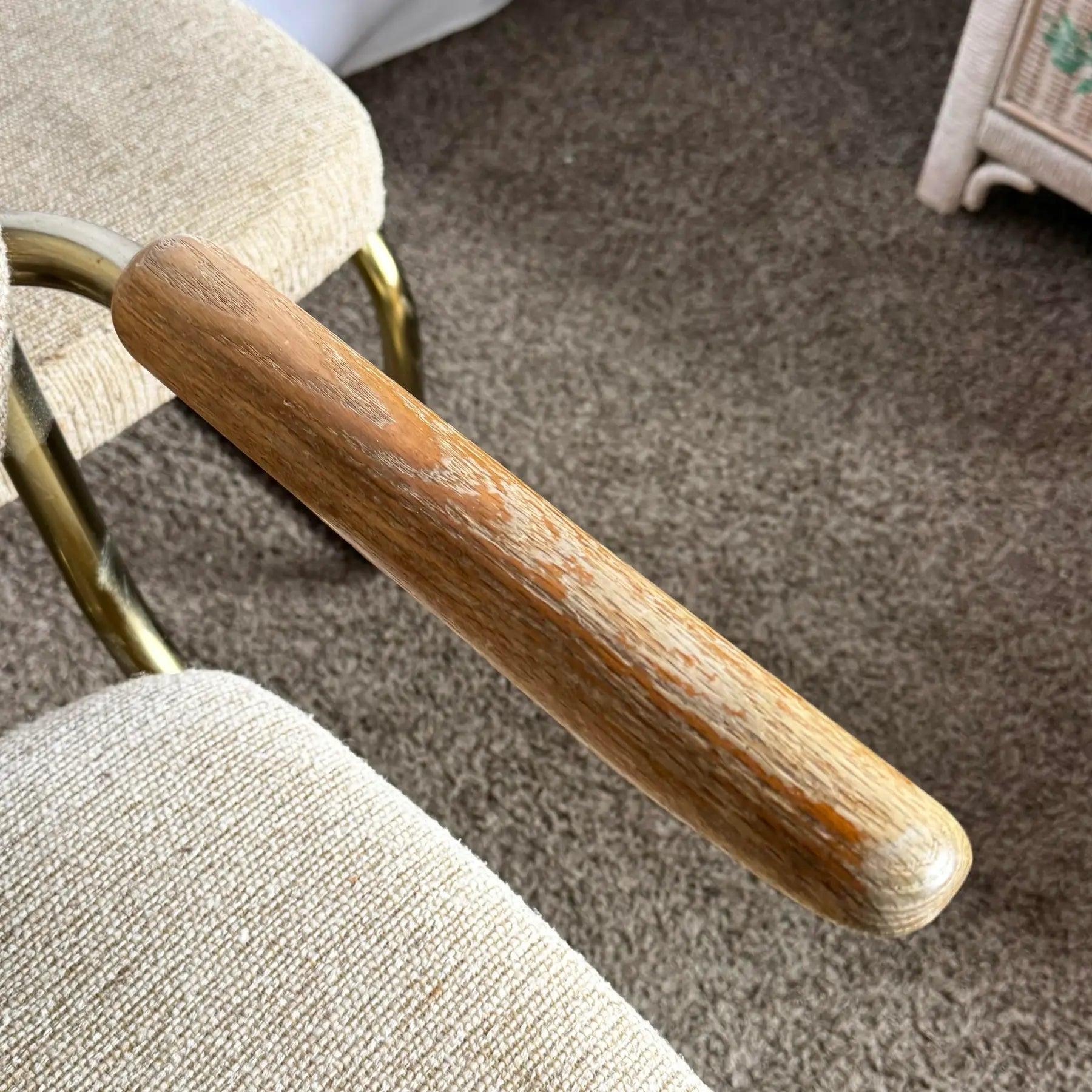 Sedie a sbalzo in oro e tufted beige della metà del secolo scorso - Set di 6 sedie in vendita 4