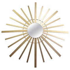 Mid-Century Modern Gold Atomic Starburst Decorative Wall Mirror