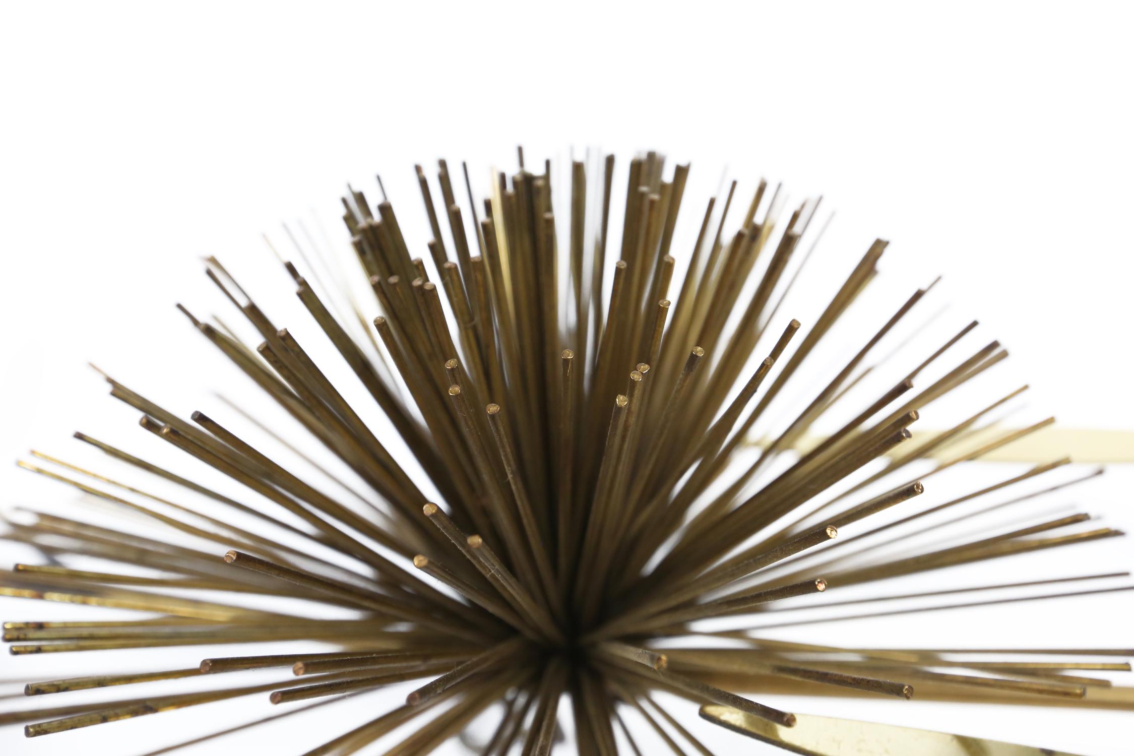 Mid-Century Modern Gold Brass Pom Pom Wall Sculpture by Curtis Jere, 1979 3