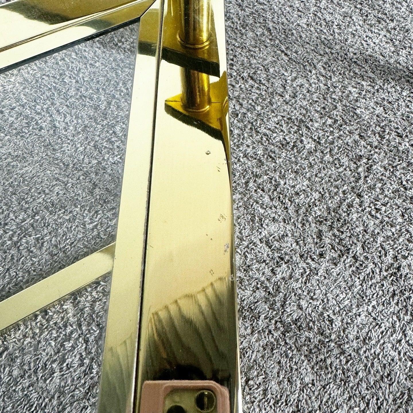 Mid Century Modern Gold Fan Coffee Nesting Table - Three Tier For Sale 4