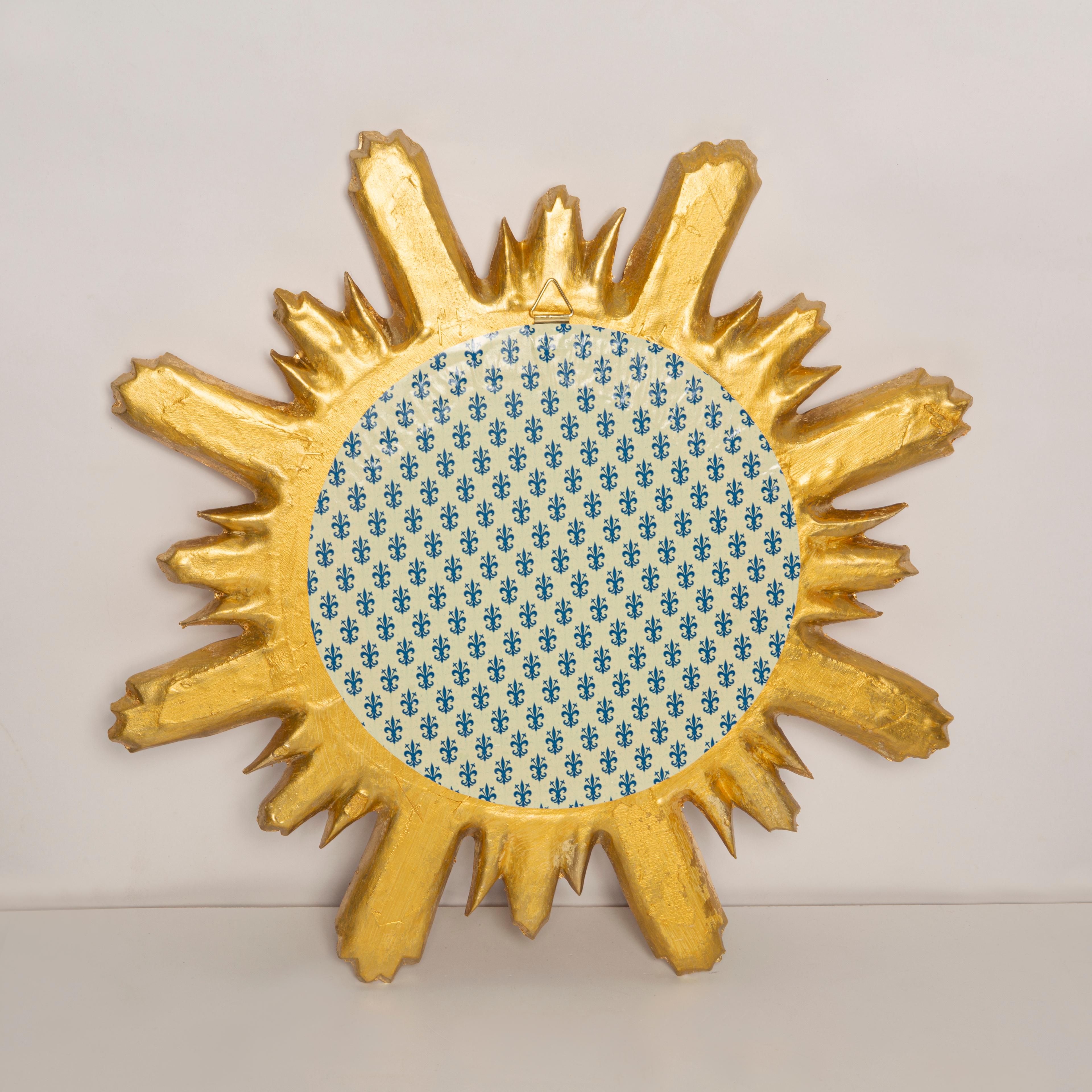 Mid Century, Modern Gold Italian Big Sunburst Mirror, Giltwood, 1960s For Sale 4