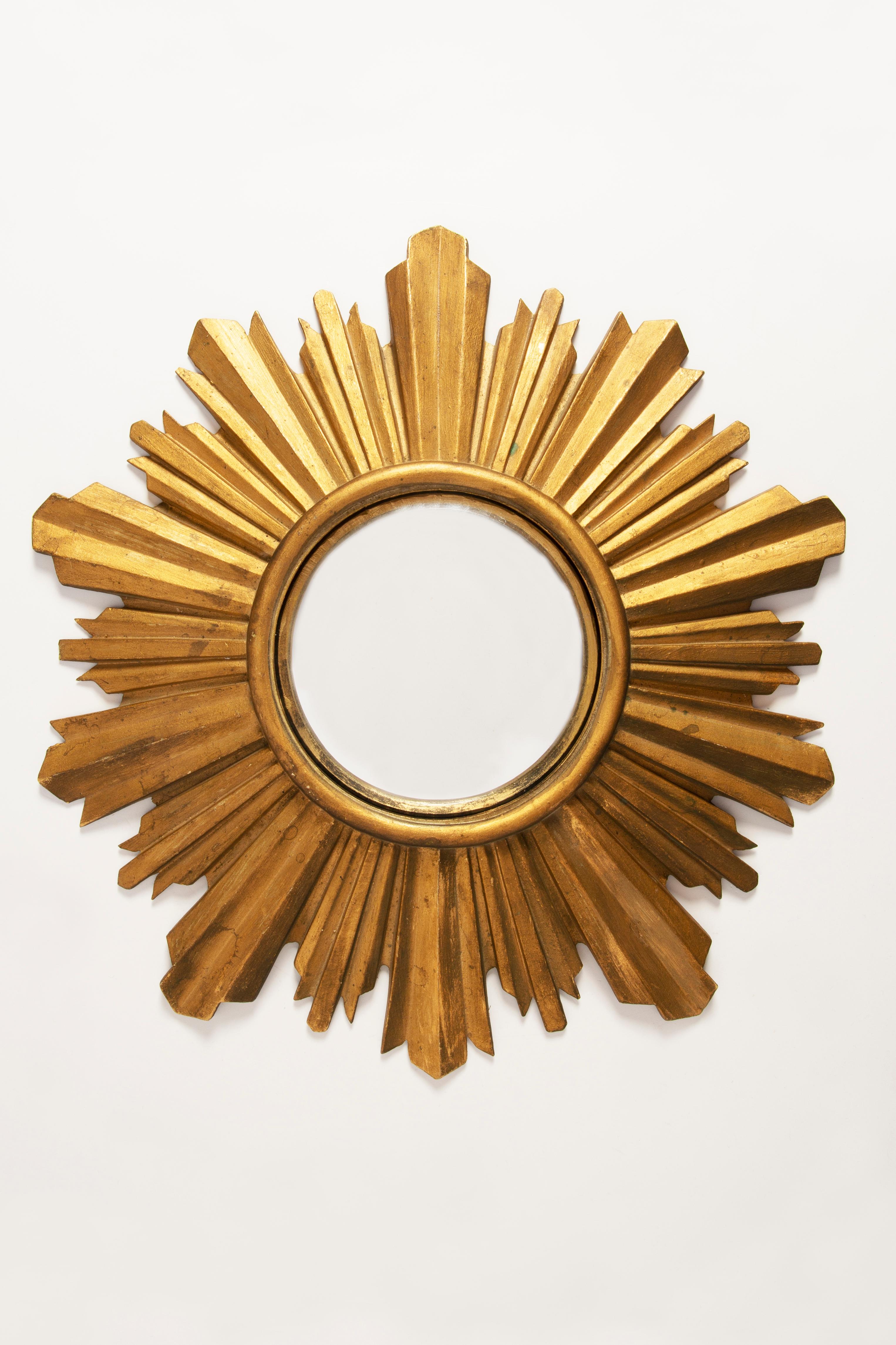 Mid Century, Modern Gold Italian Sunburst Mirror, 1960s For Sale 2